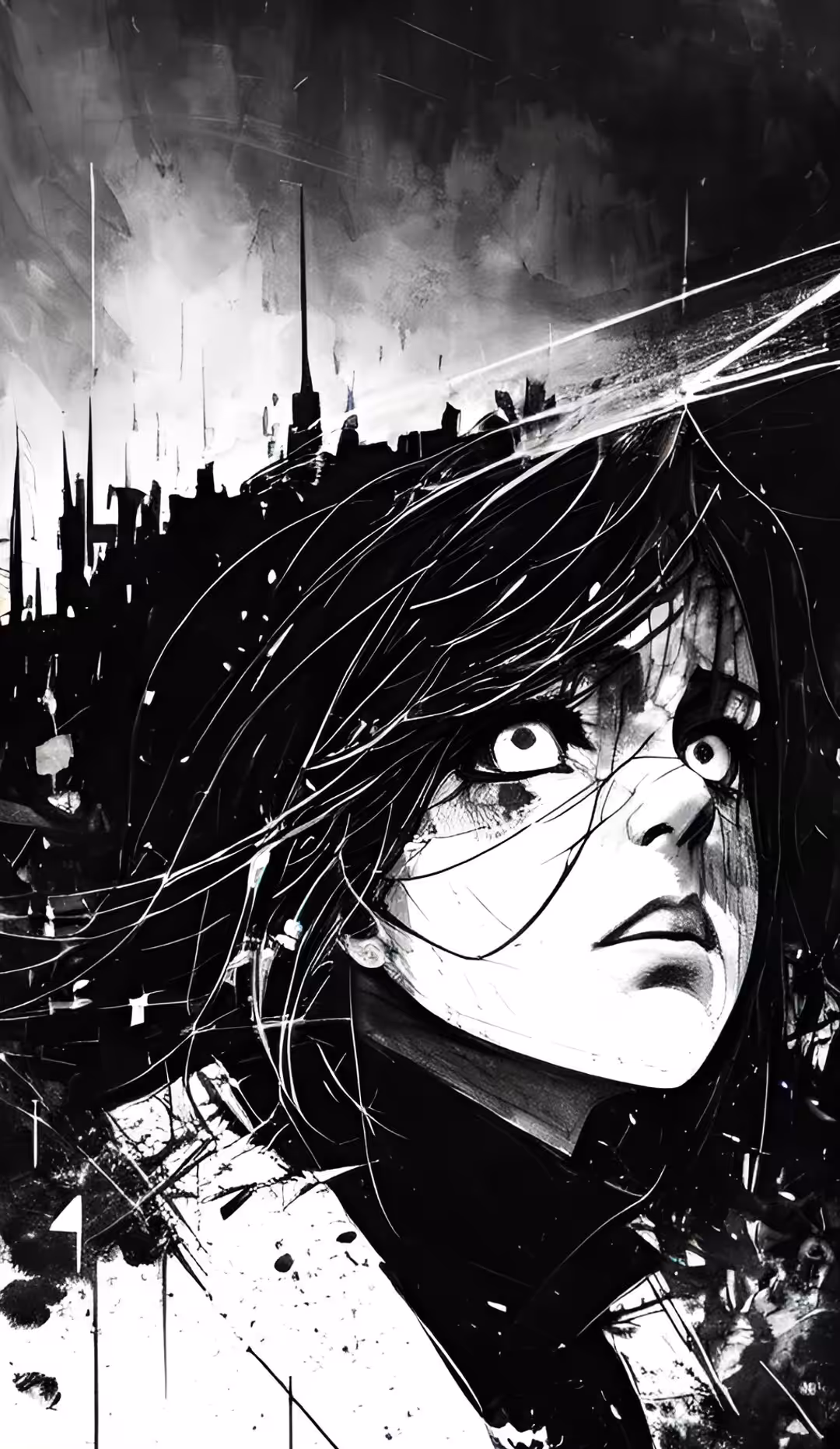 A girl in darkness 