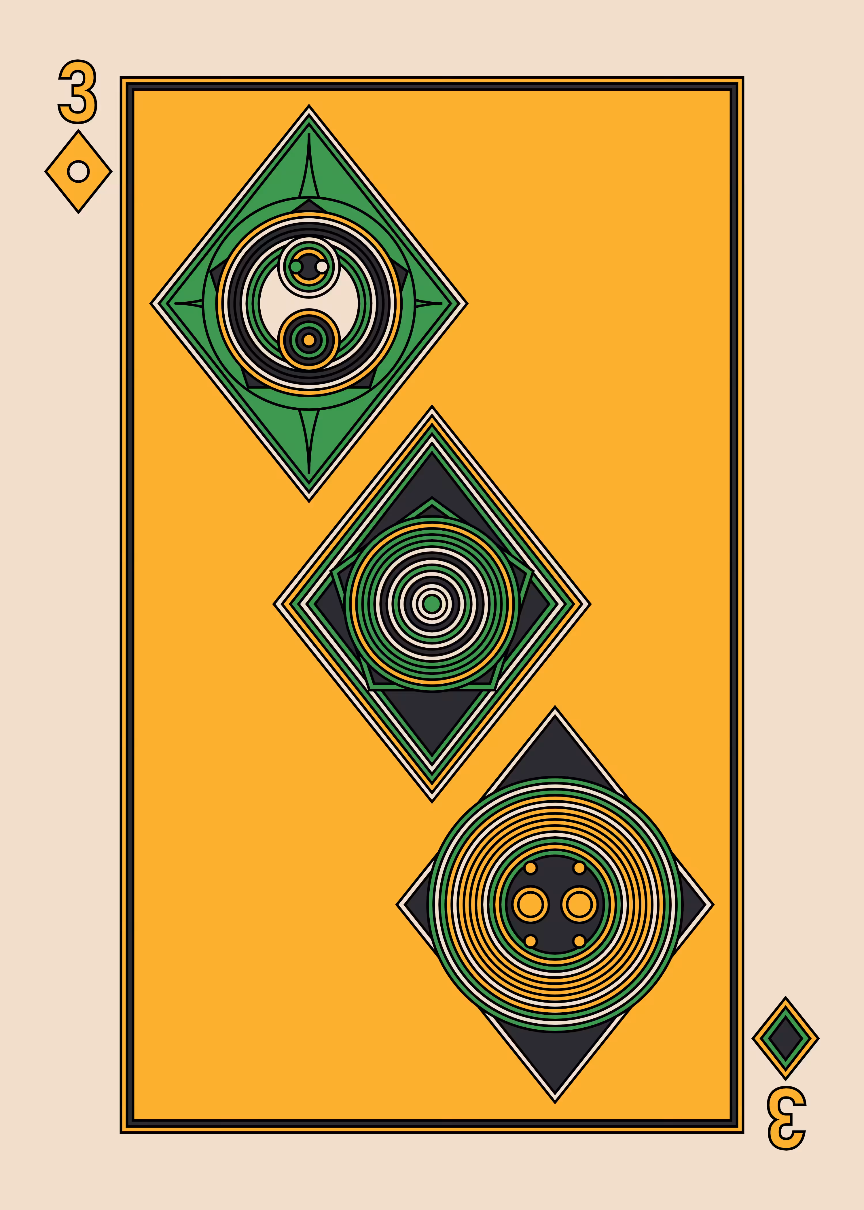 Three of Diamonds Dark