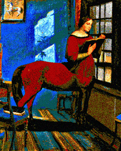 Kolase: Woman Reading