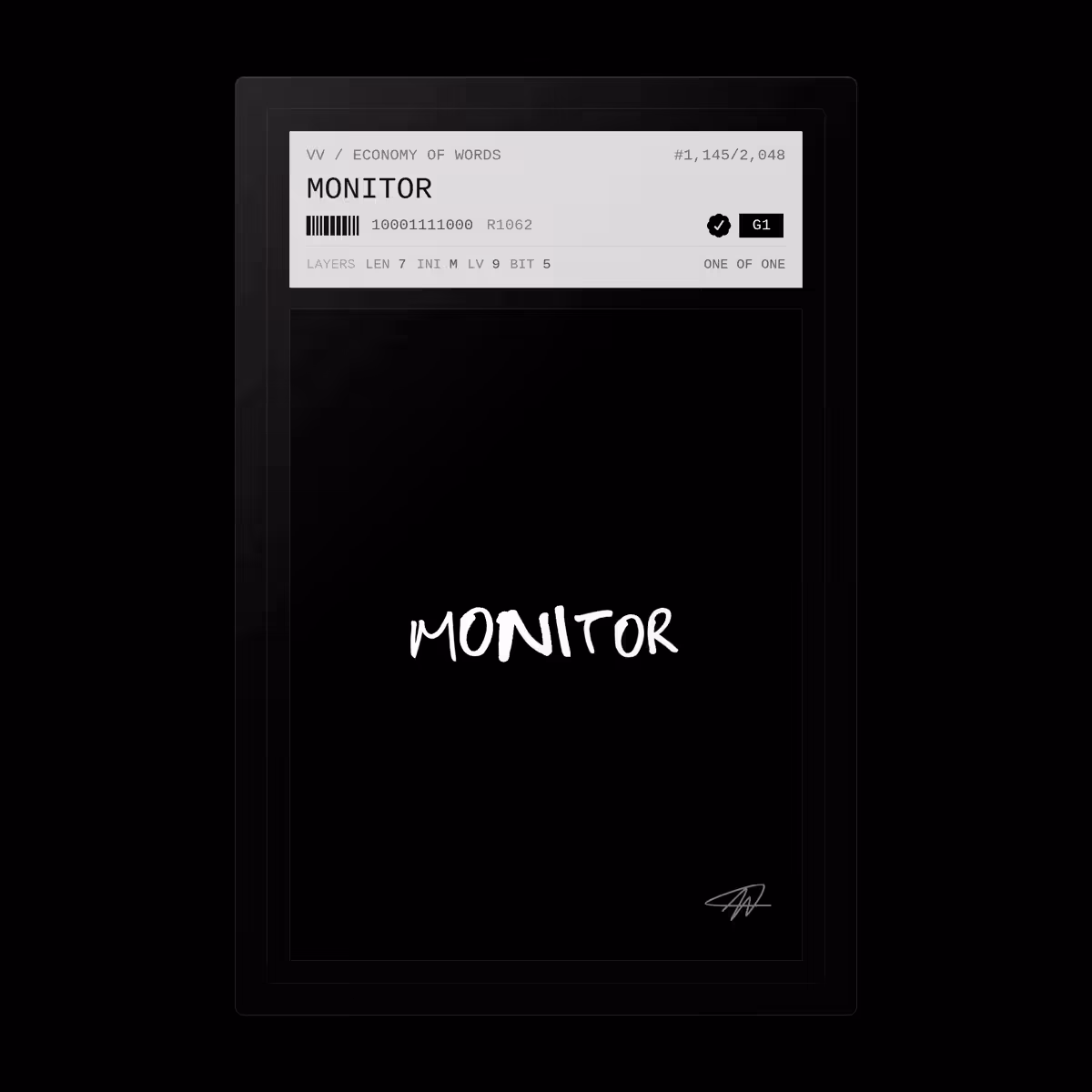 Economy of Words: MONITOR · #1145