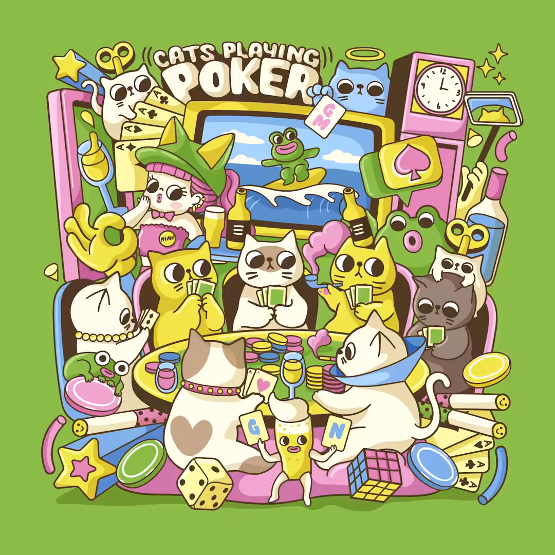 Cats playing poker