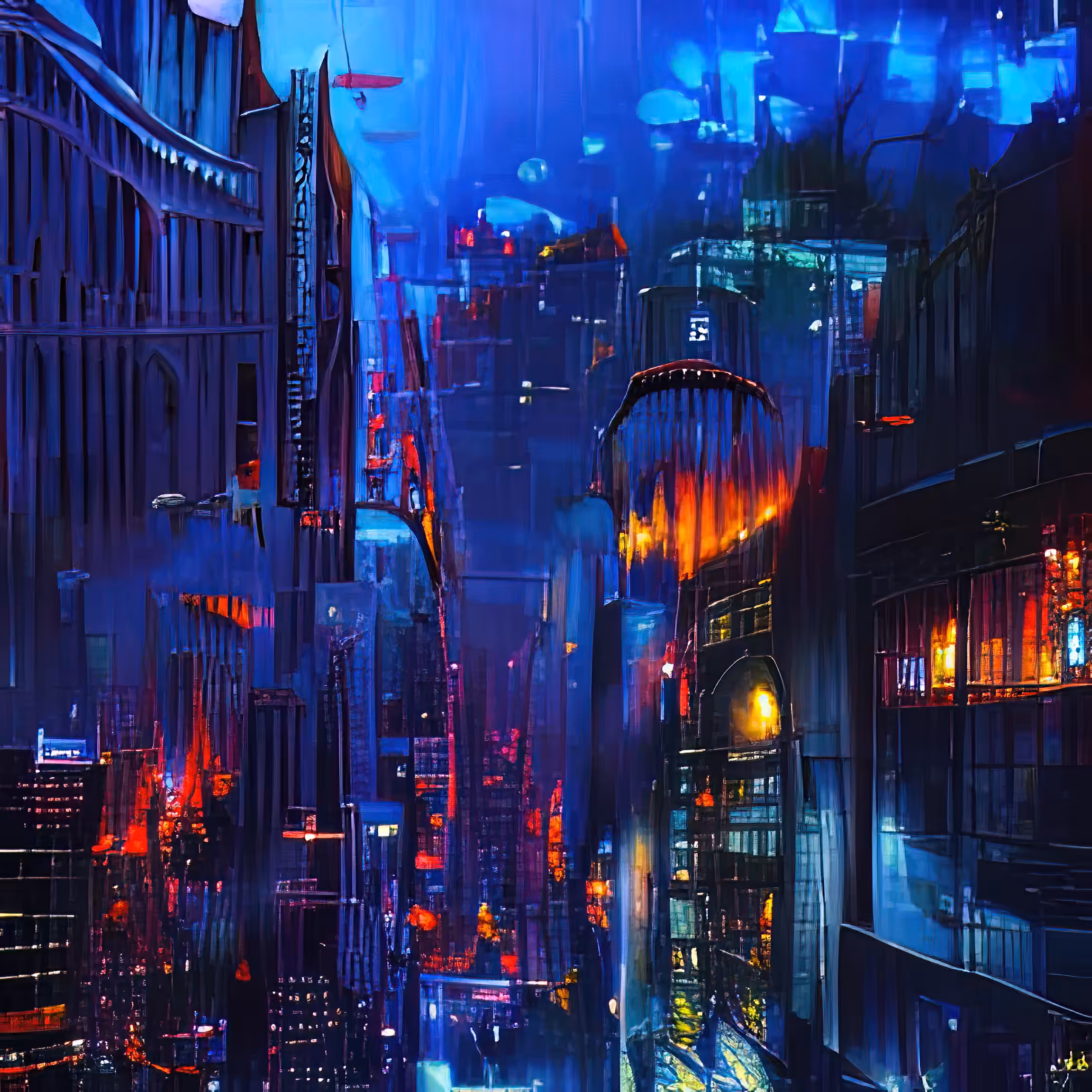 cyber city dusk 727383765