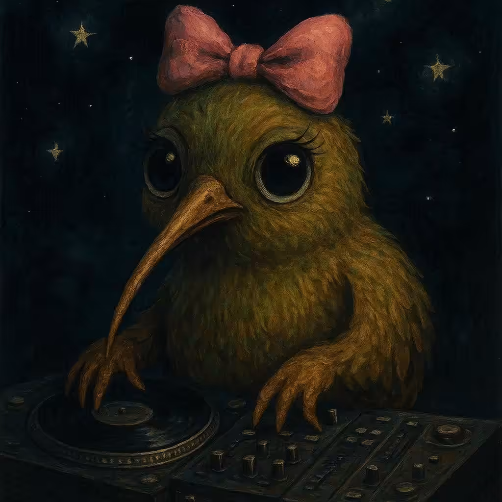 Baby Kiwi Playing music
