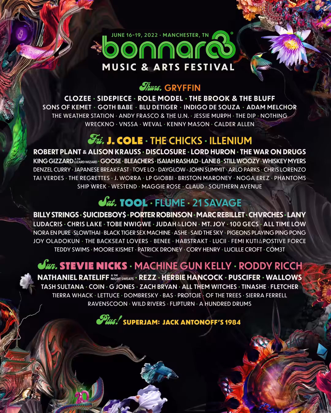 Bonnaroo 2022 Lineup Poster NFT by Archan Nair #1