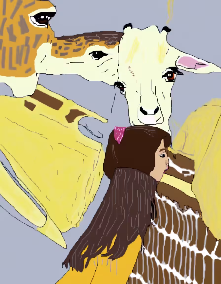 the deviates: Claire Driftleaf and Gerald, stay-at-home mom and her giraffe