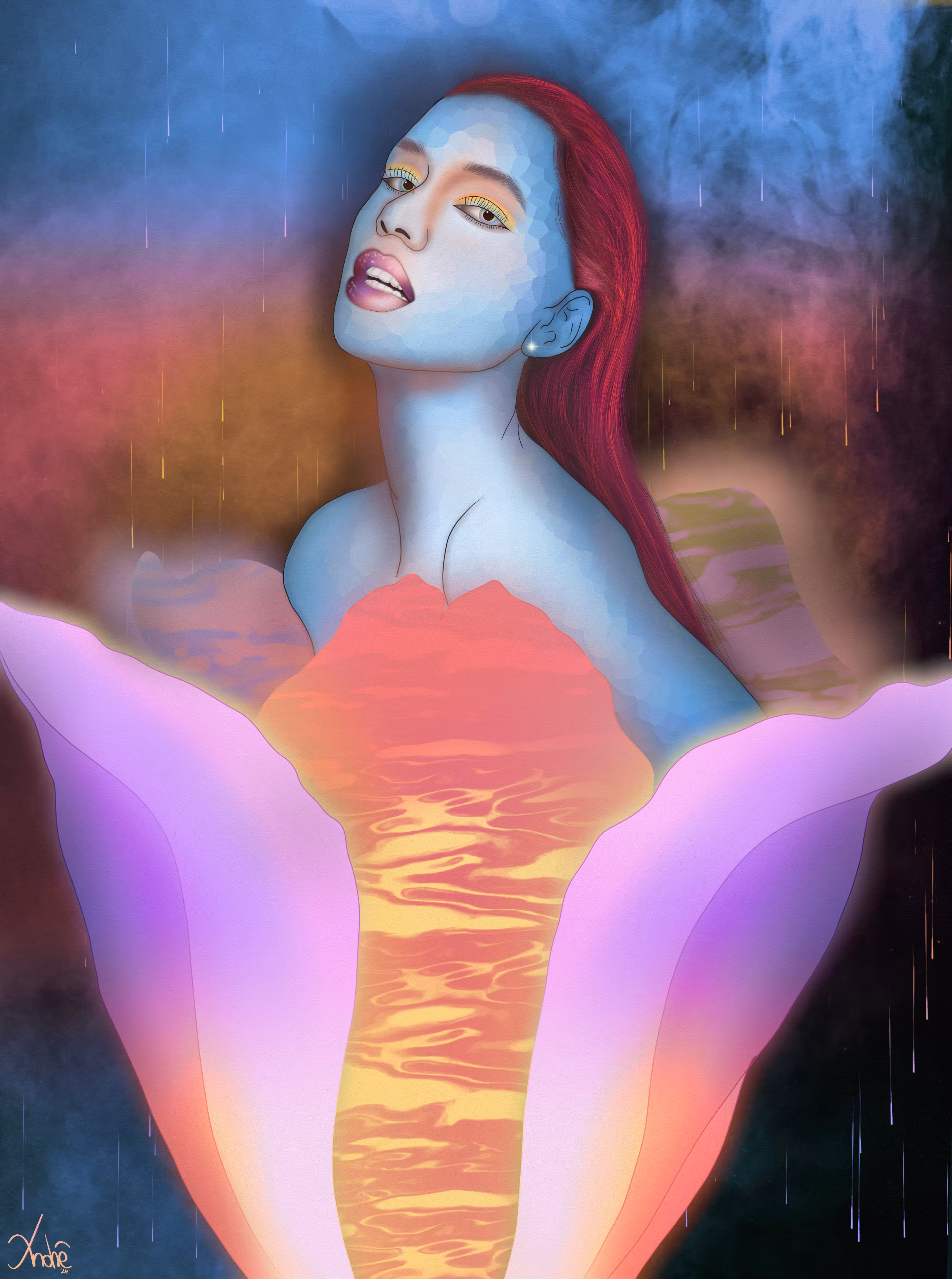 A Beauty Blooming in the Rain (Mermaid Edition)
