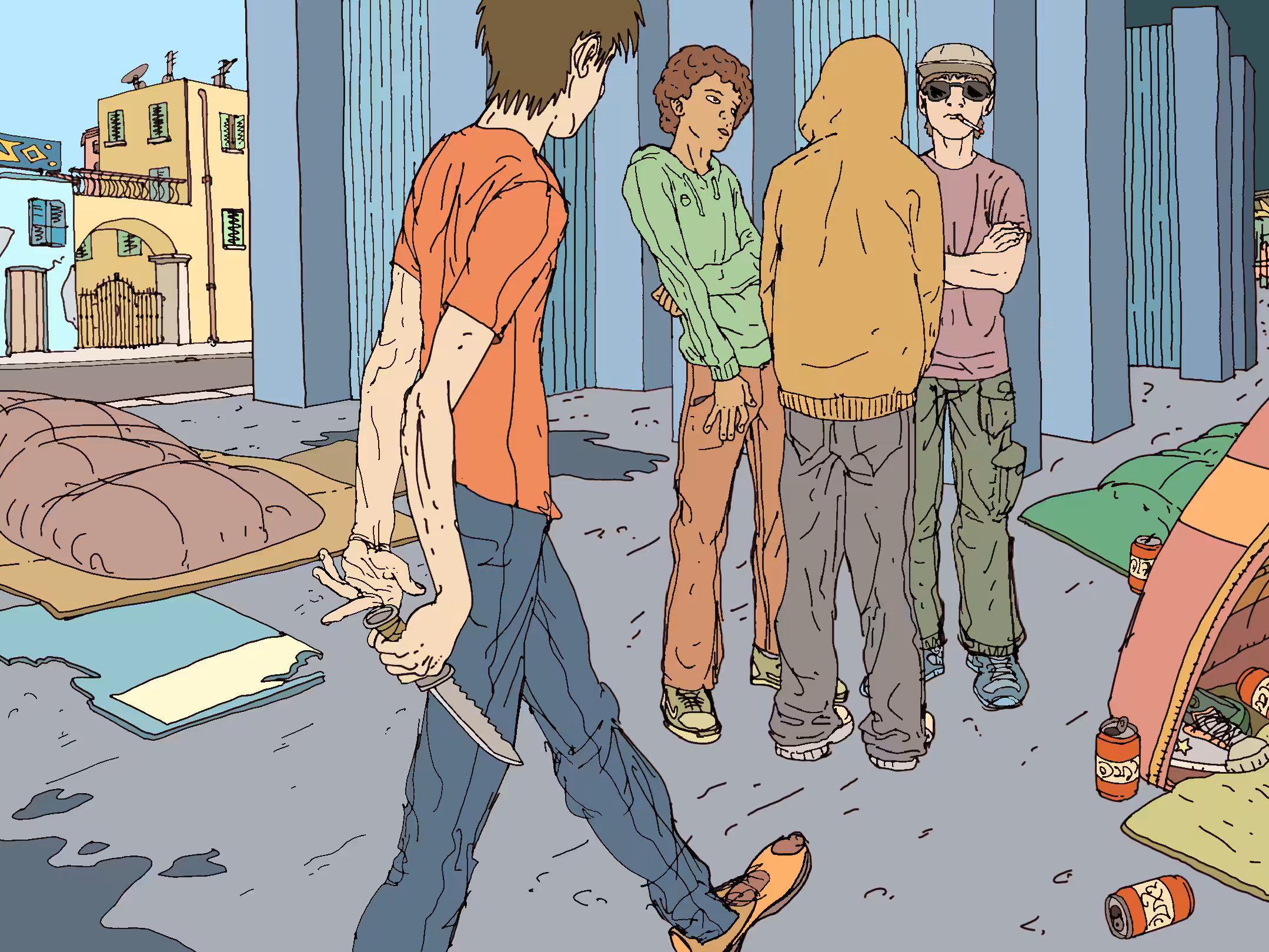 Walking in the slums