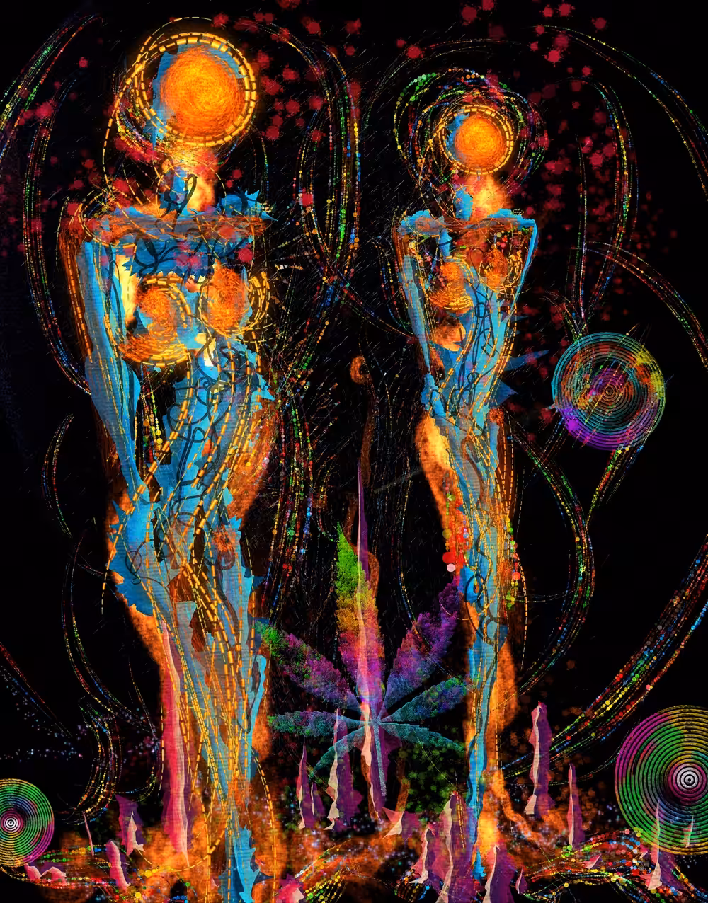 Two silhouettes of the aura