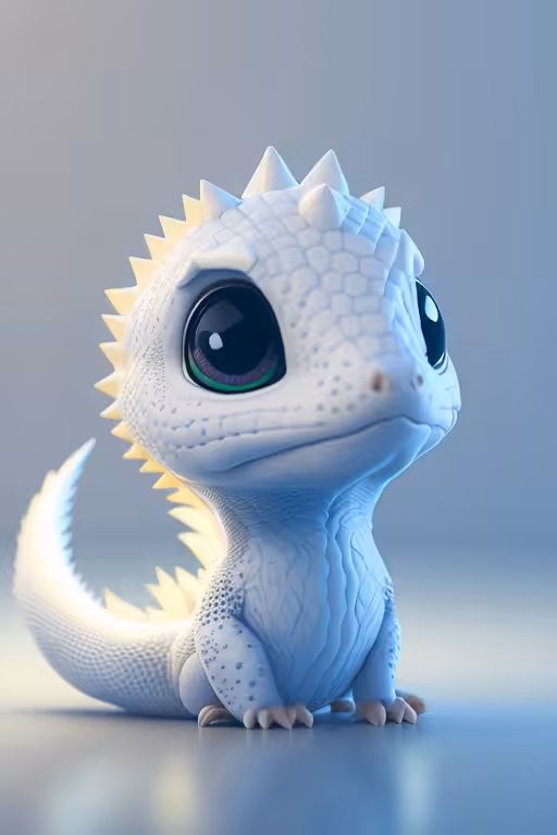 cute tiny white Anime lizard I .