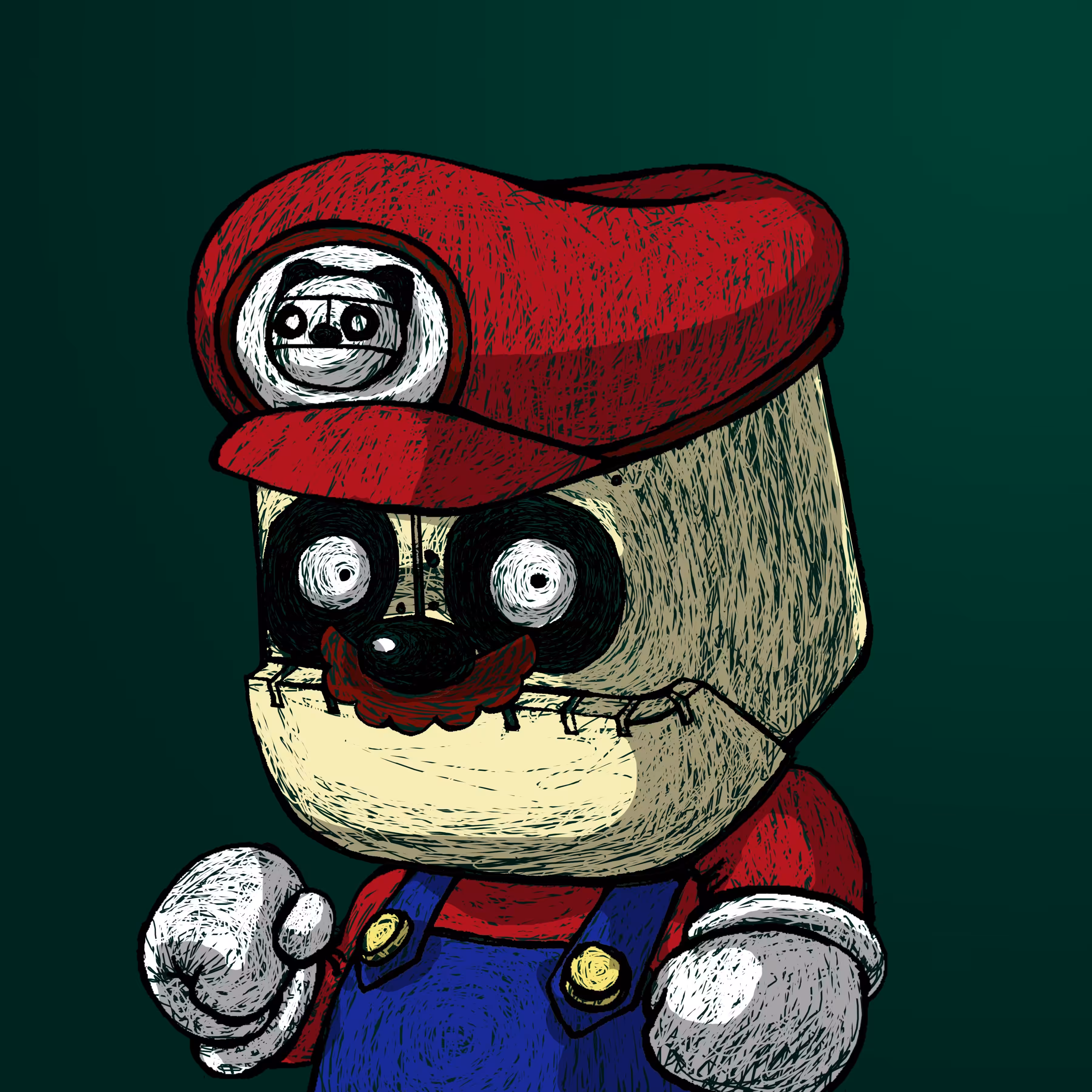 Papadou in Mario costume