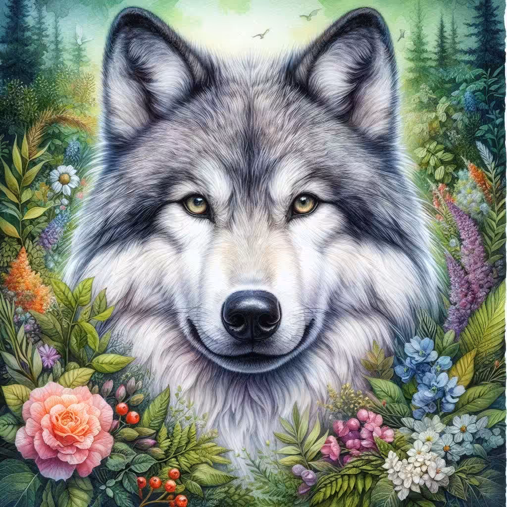 Wolf in the flower 🐺🌸