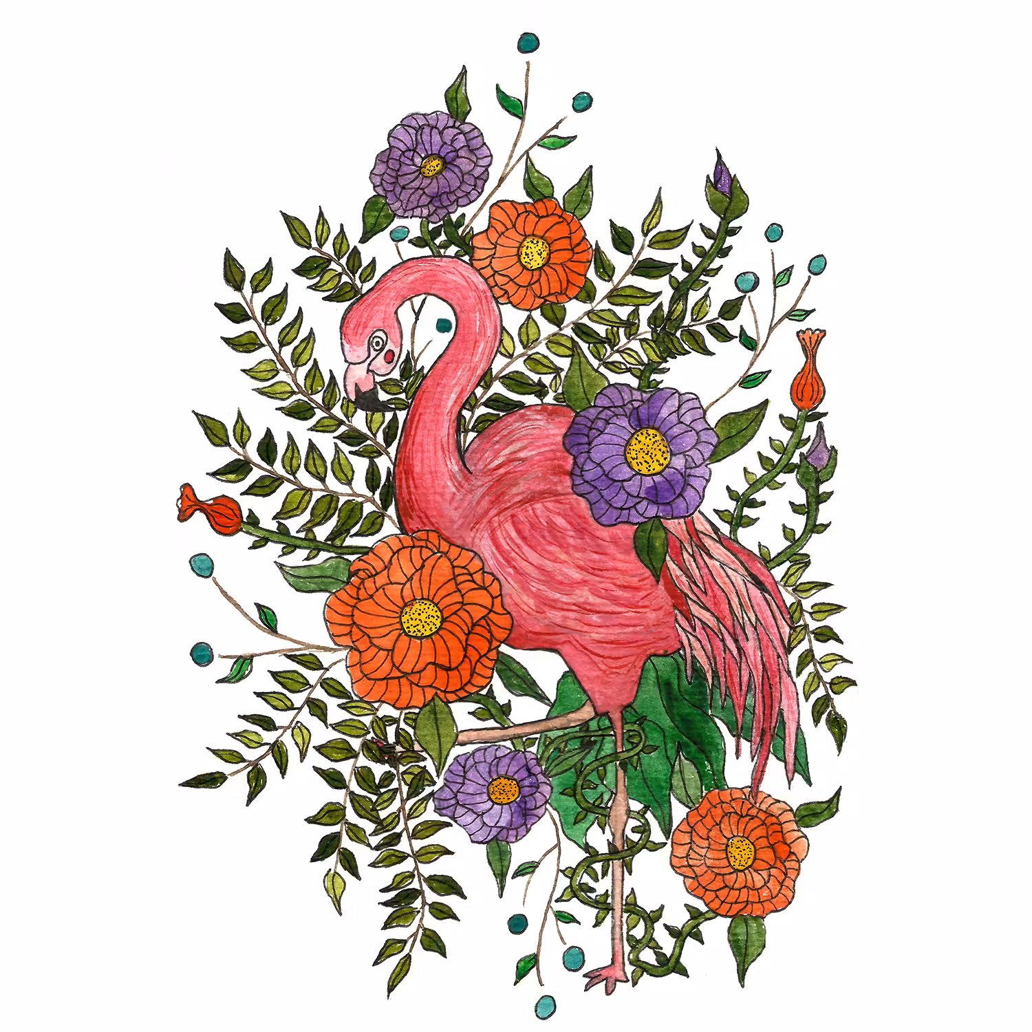 Flamingo In Between Bloom