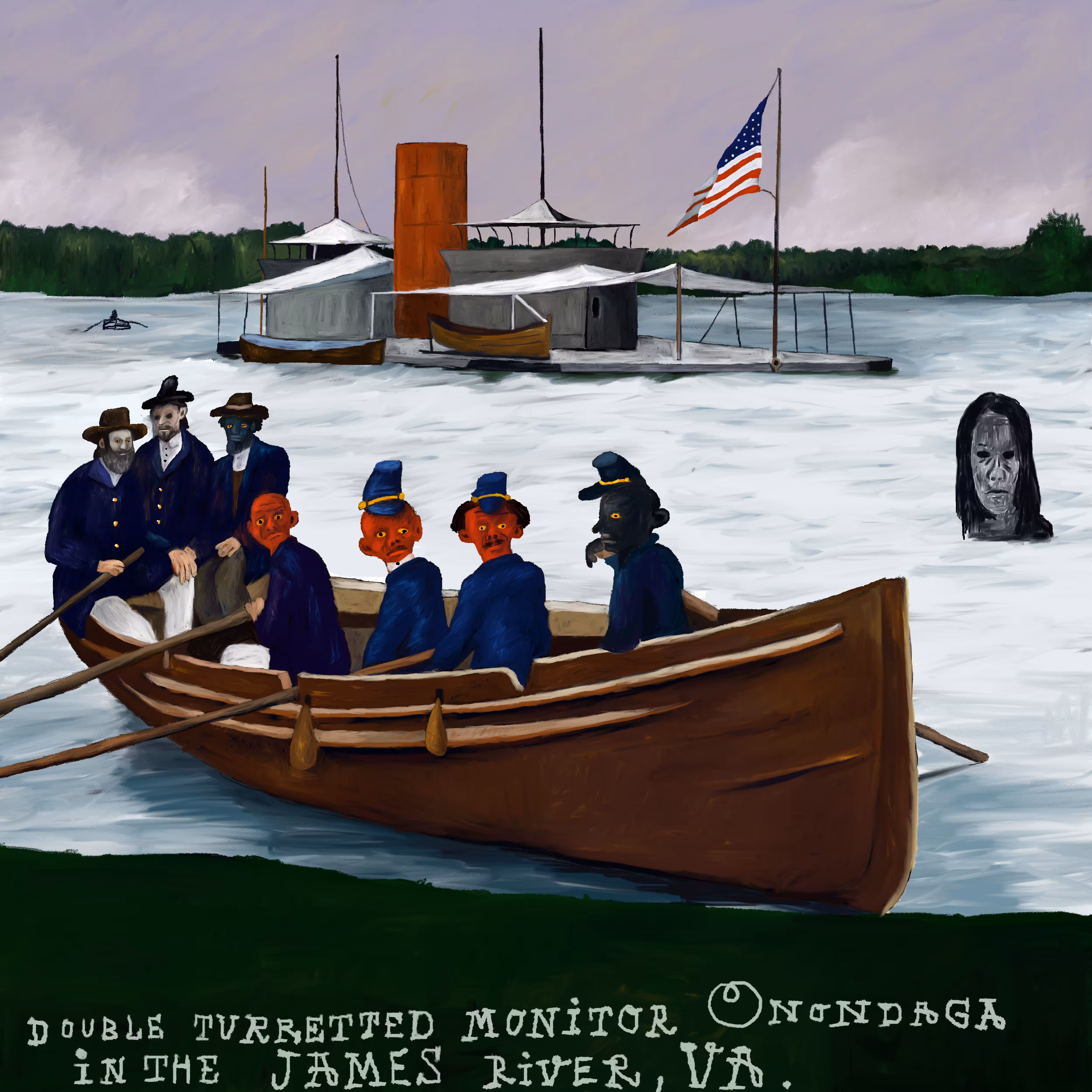 Crypto Decadence: Double turretted monitor Onondaga in the James River, Va.