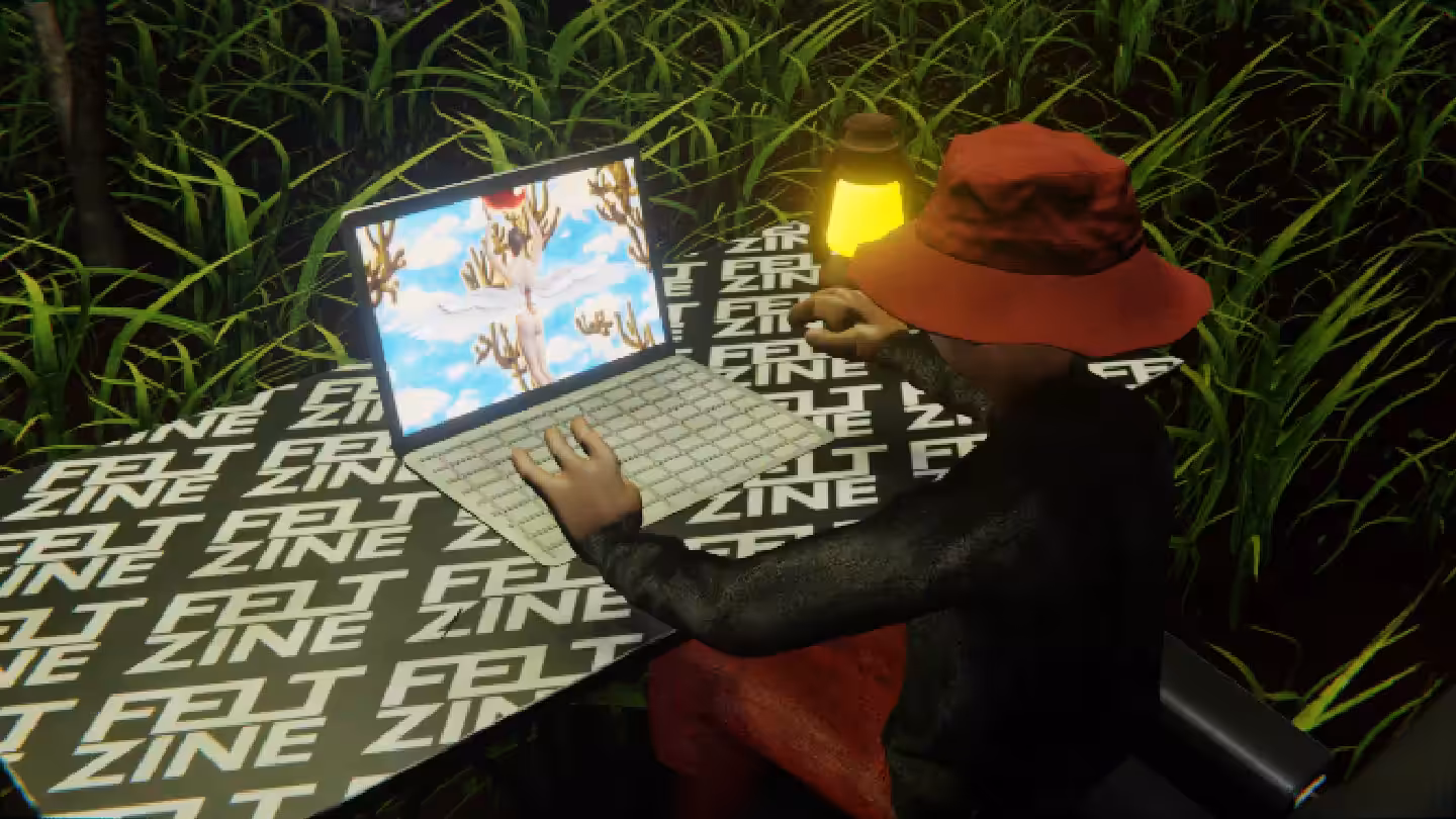 Desktop by Felt Zine: Desktop #50: The Hypebeast in the Eames Chair With a Gas Lamp and a Gardens Monitor on a Felt Zine Table in The Forest