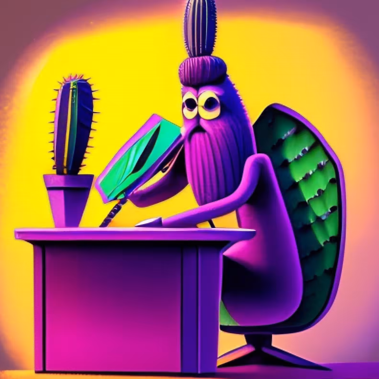Aubergine cacti