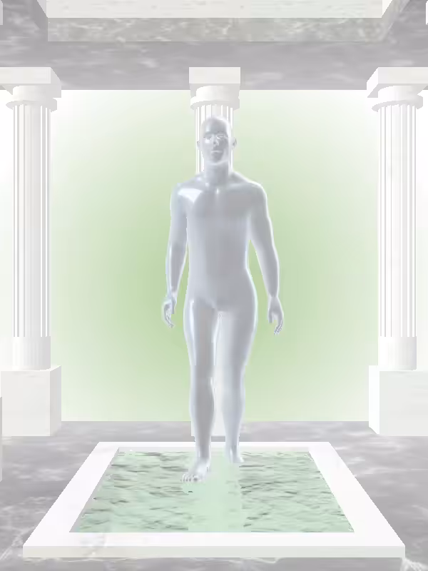 HeavenComputer: The Receding Shimmery Blue Man #7681