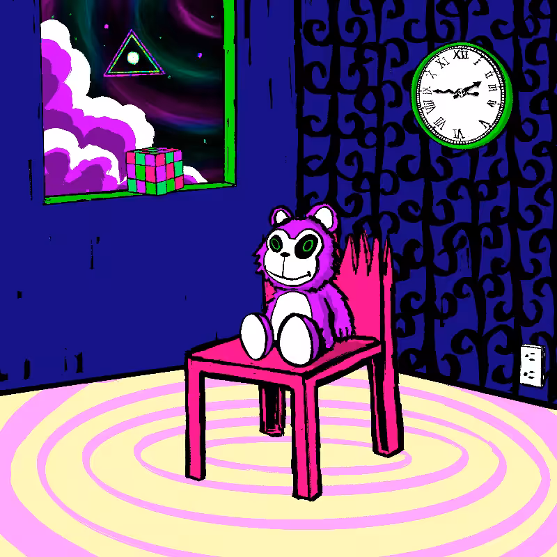 pink chair in the blue room #80