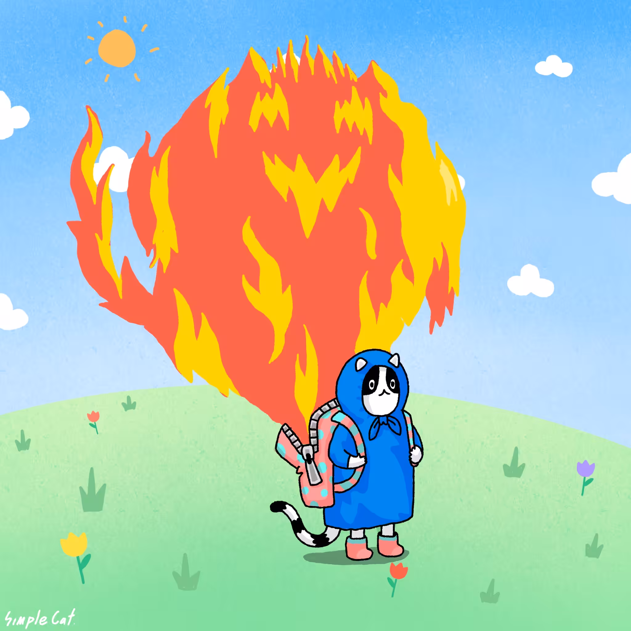 No.17 kitten and fire spirit