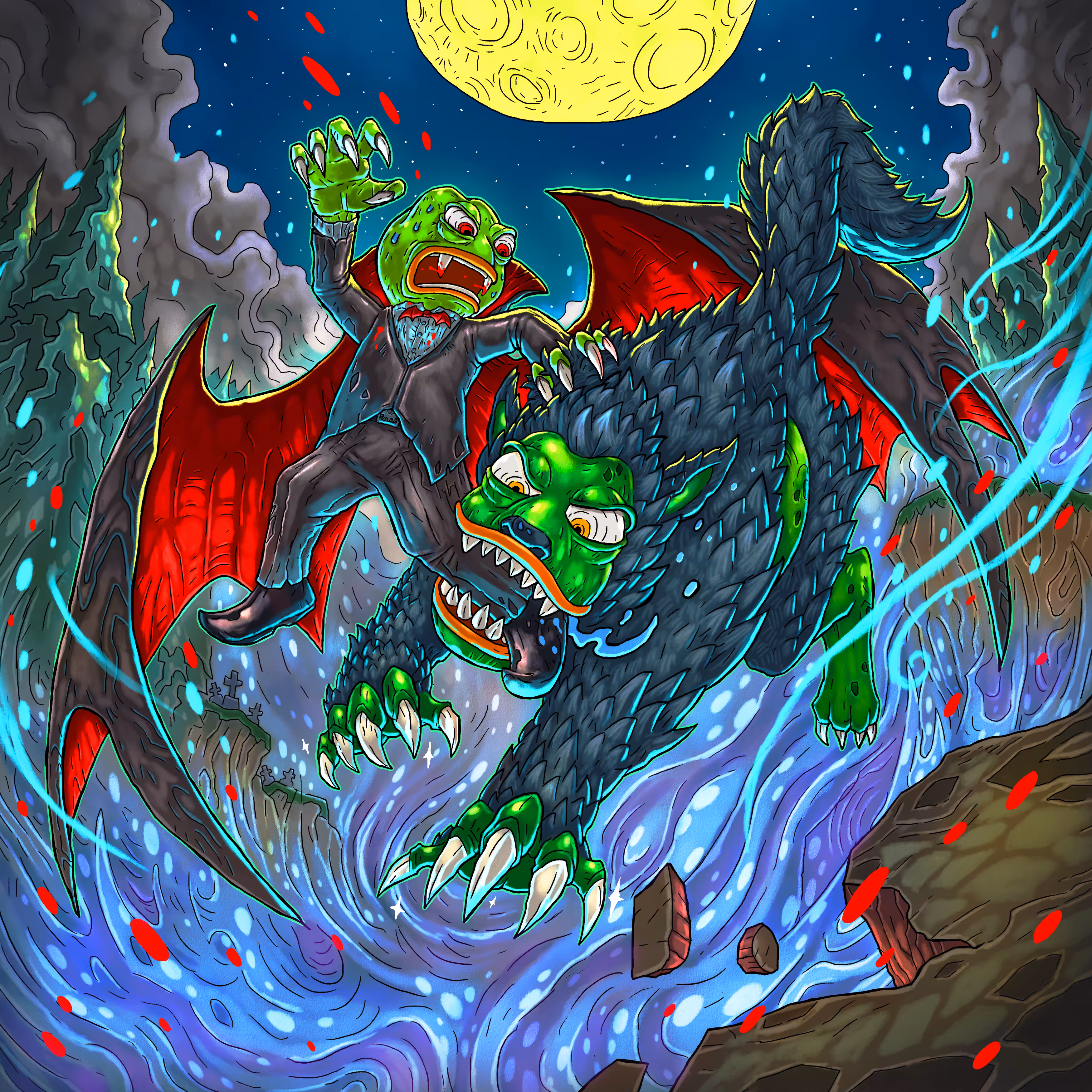 Vampire Pepe VS Lycan Pepe