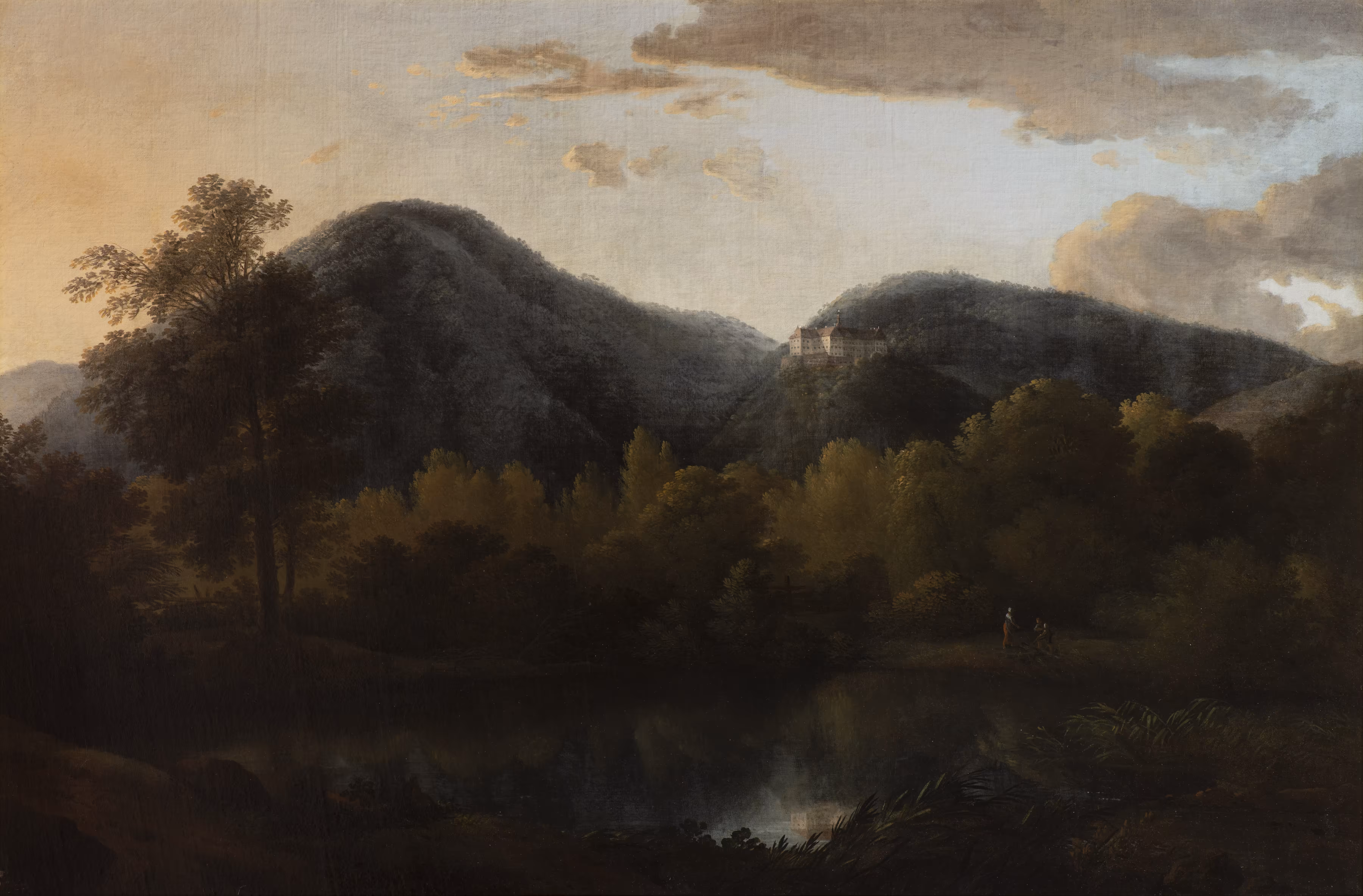 Proof of Patronage: A Distant View of the Castle of Jezeří, with a Lake in the Foreground