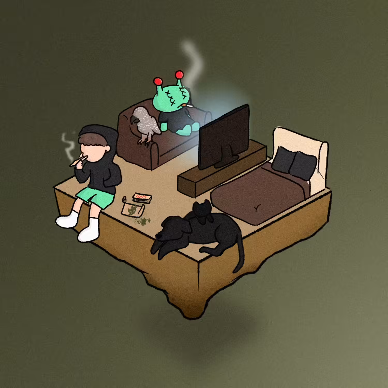 Lofi Roomie #66 ( Smoking a joint in da Bossa )