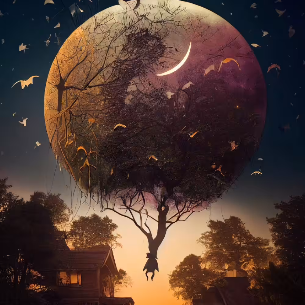 Happy tree 13 - full moon