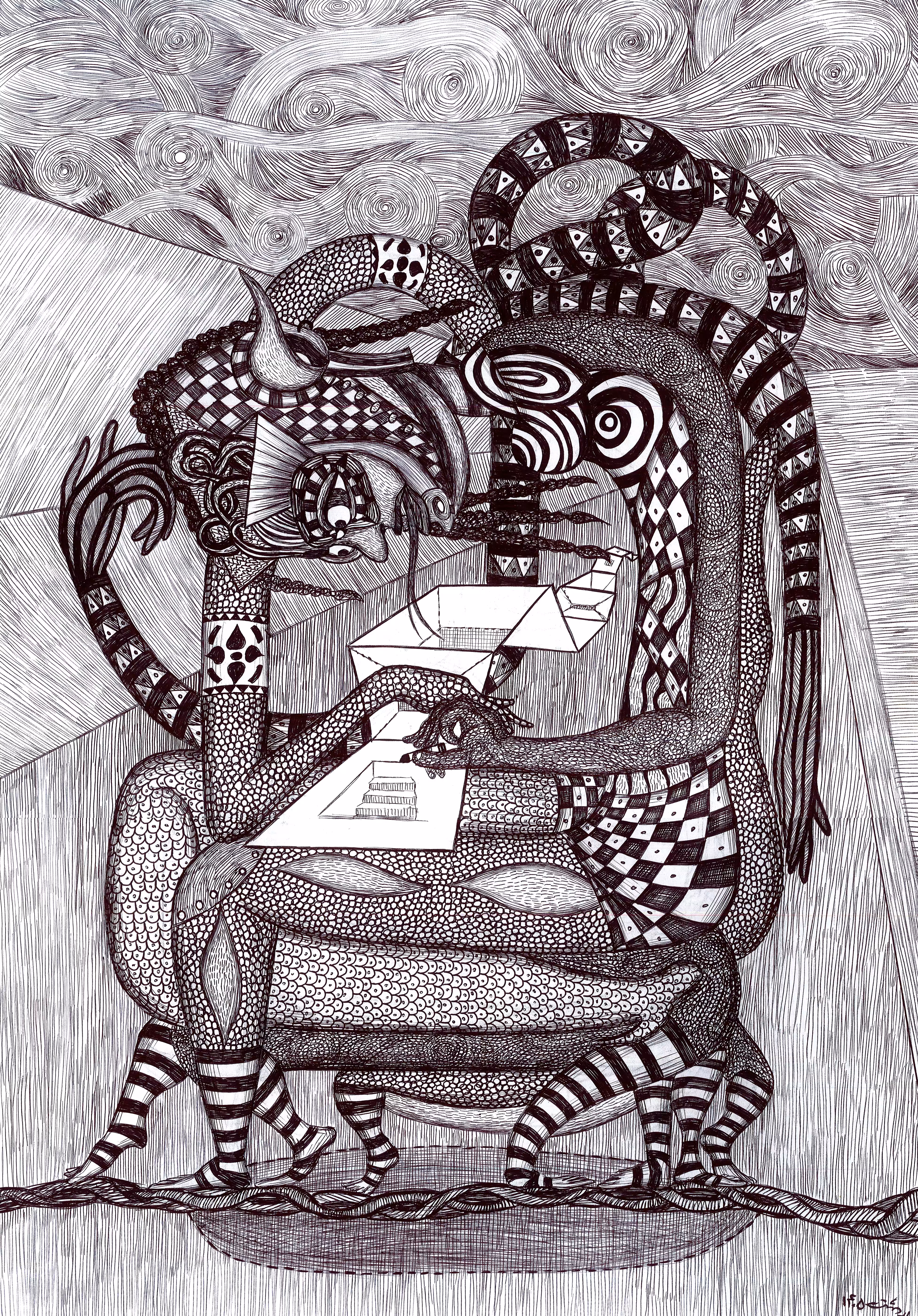 white and black: Painter on the Edge 