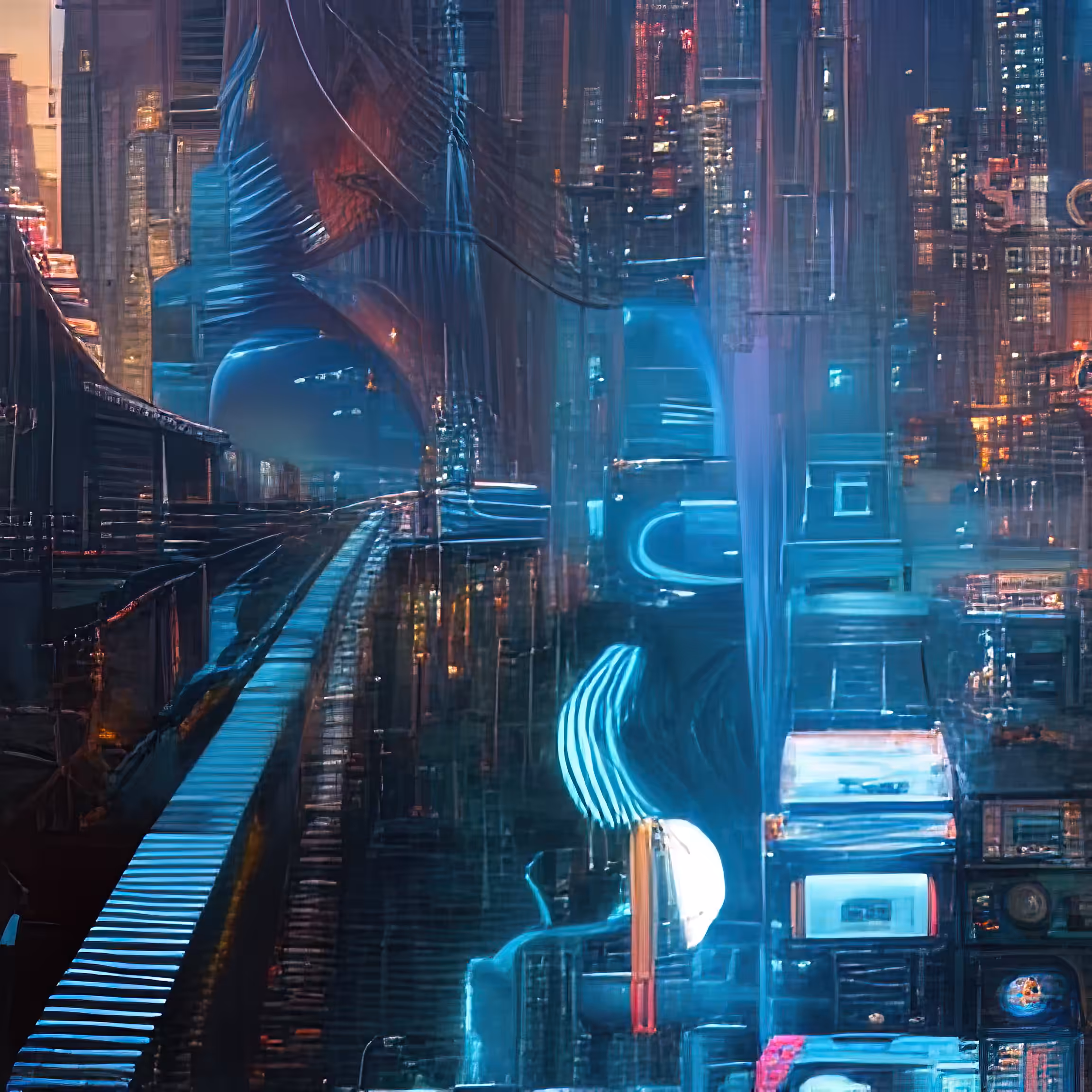 cyberpunk city panorama sunset 1166611160
