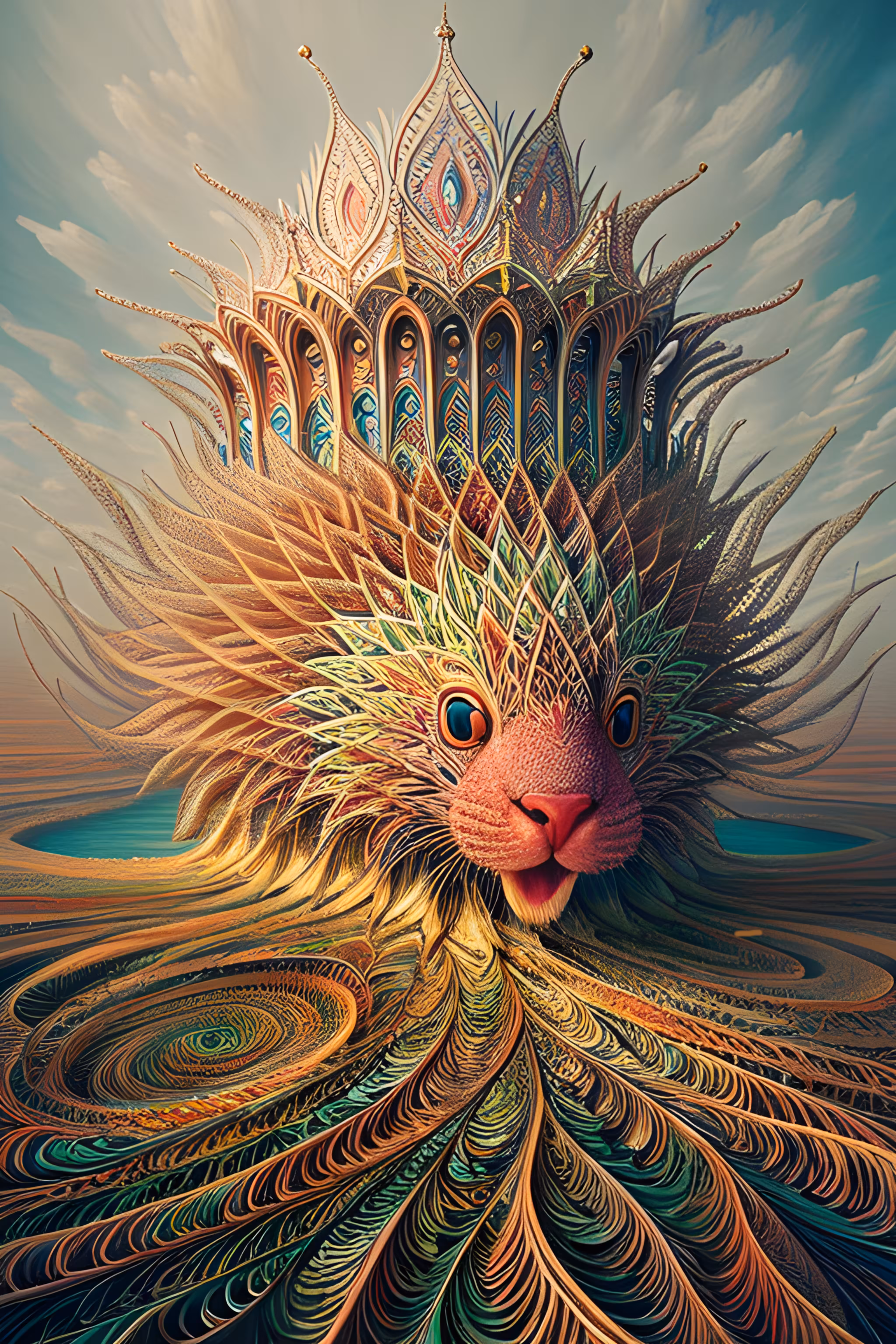 "Crown Dreams: A Surreal Journey"
