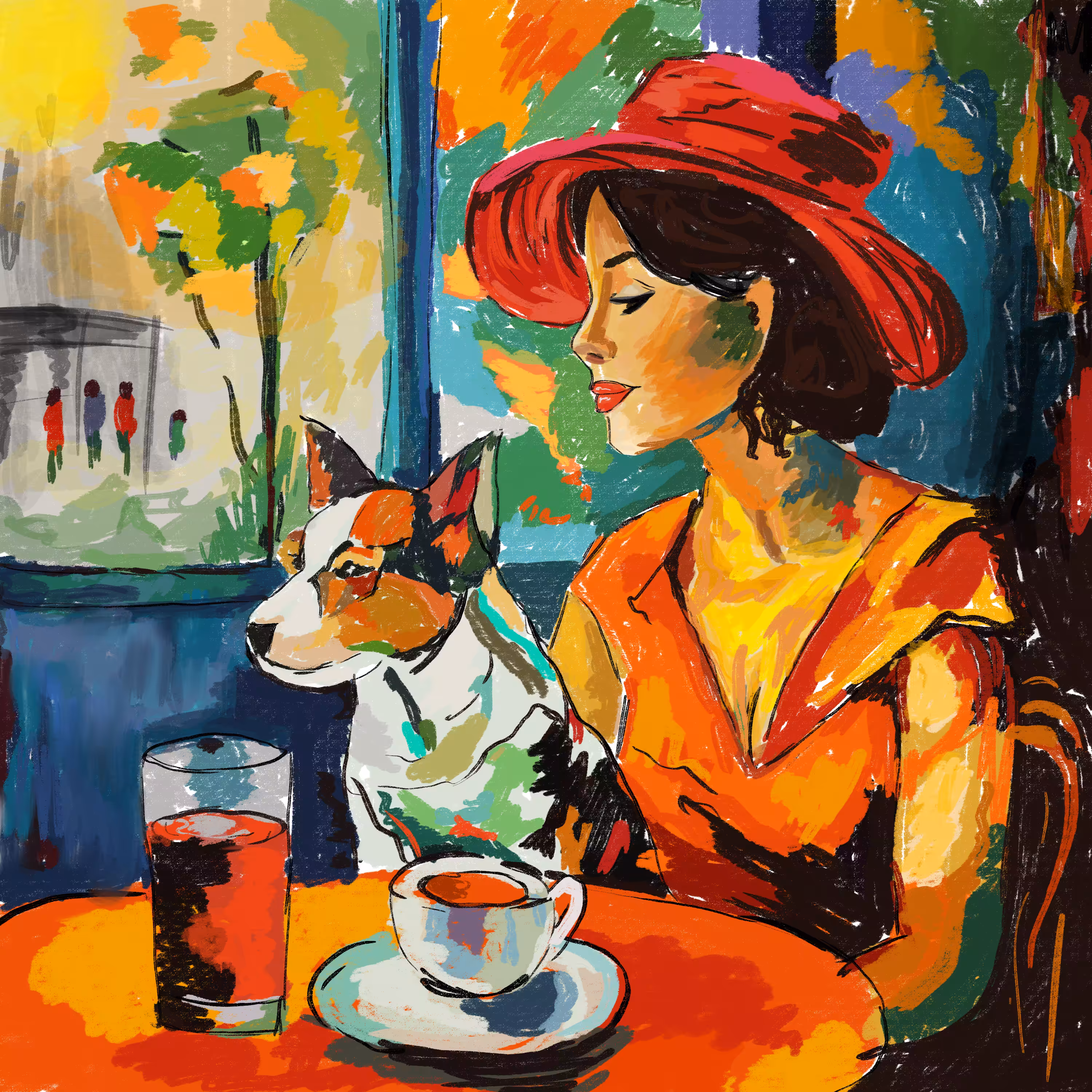 Alone in Café 