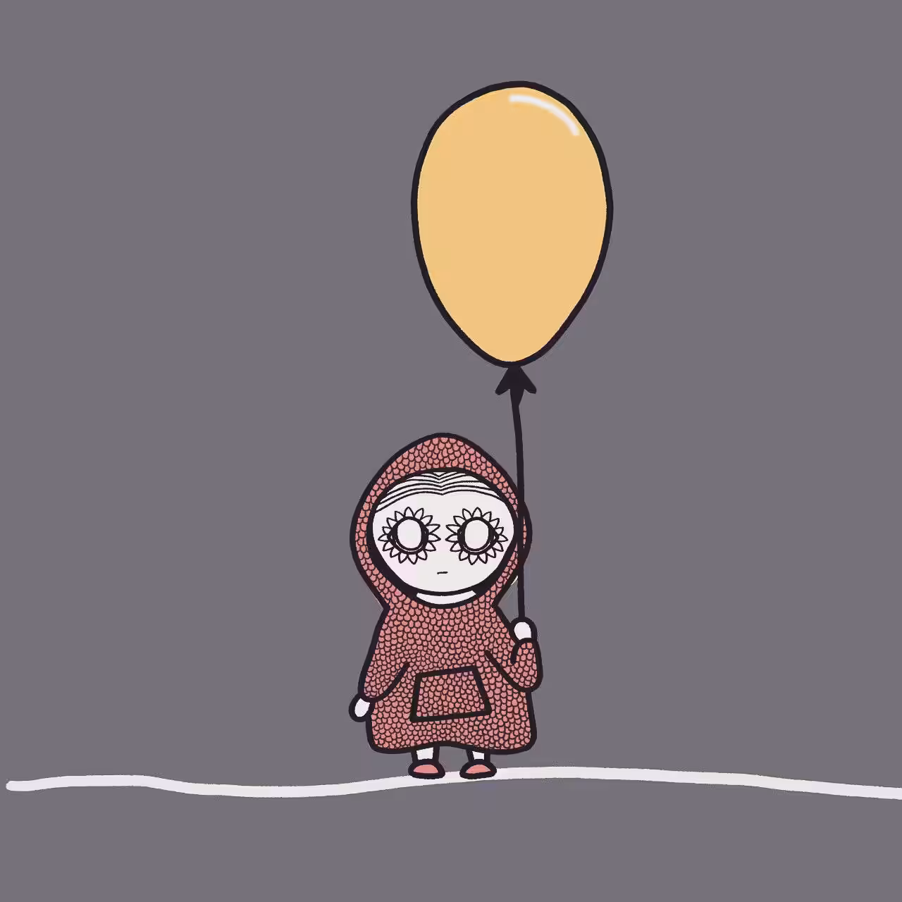 Little girl with balloon.