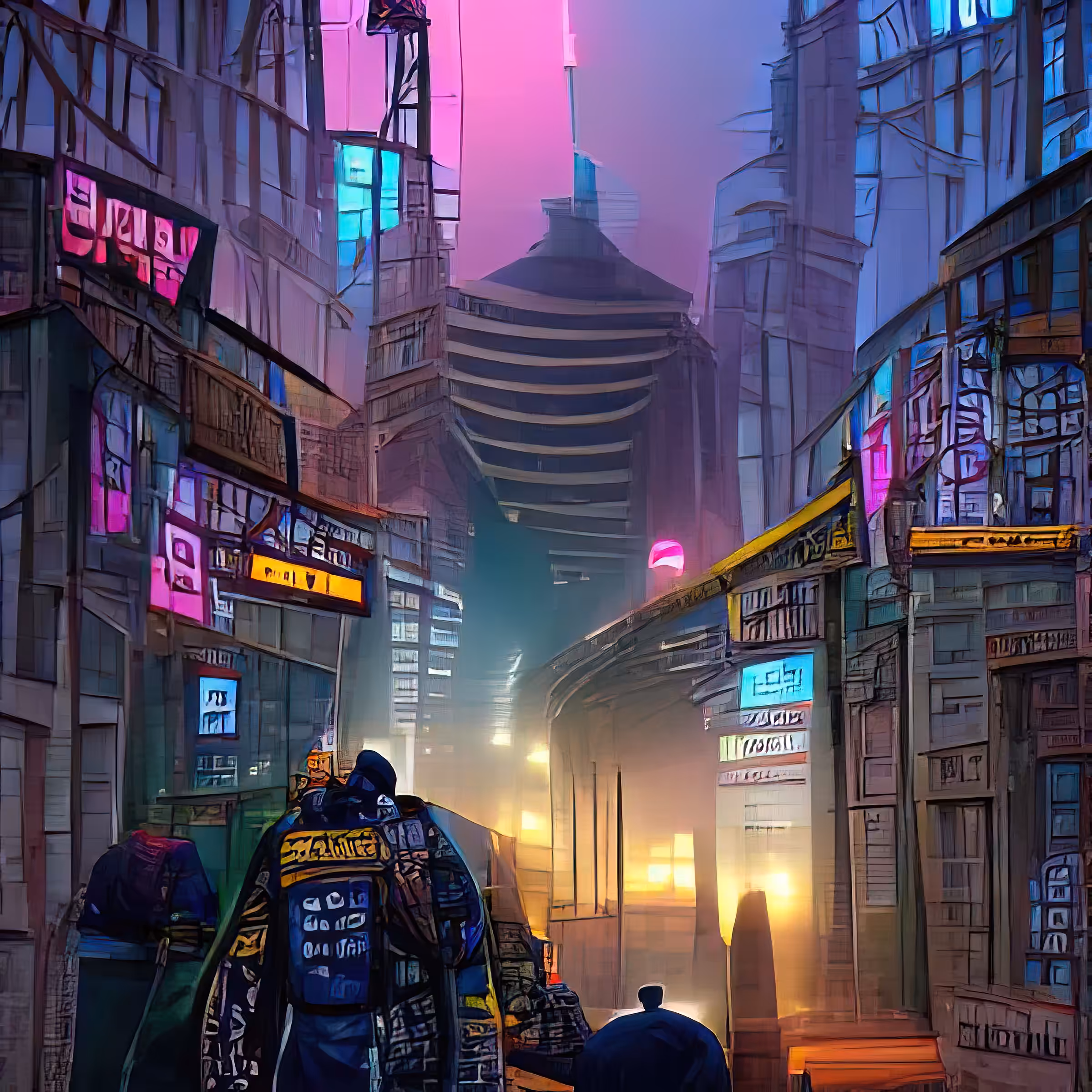 streets of cyberpunk city at dawn 2XDK1v0GmNopCVYAvAgw