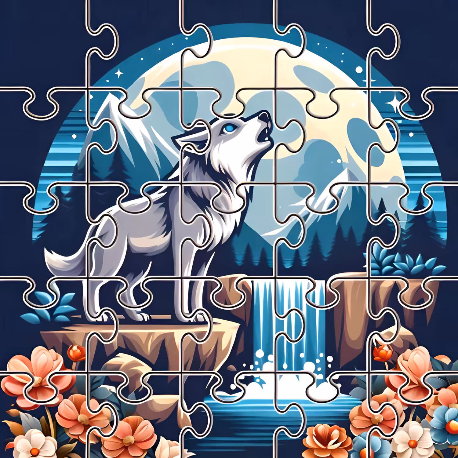 Waterfall Wolf
