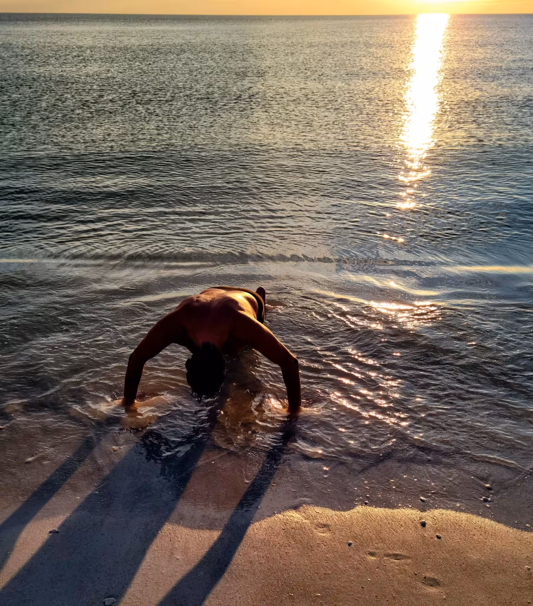 beach pushups to make sure shit remains