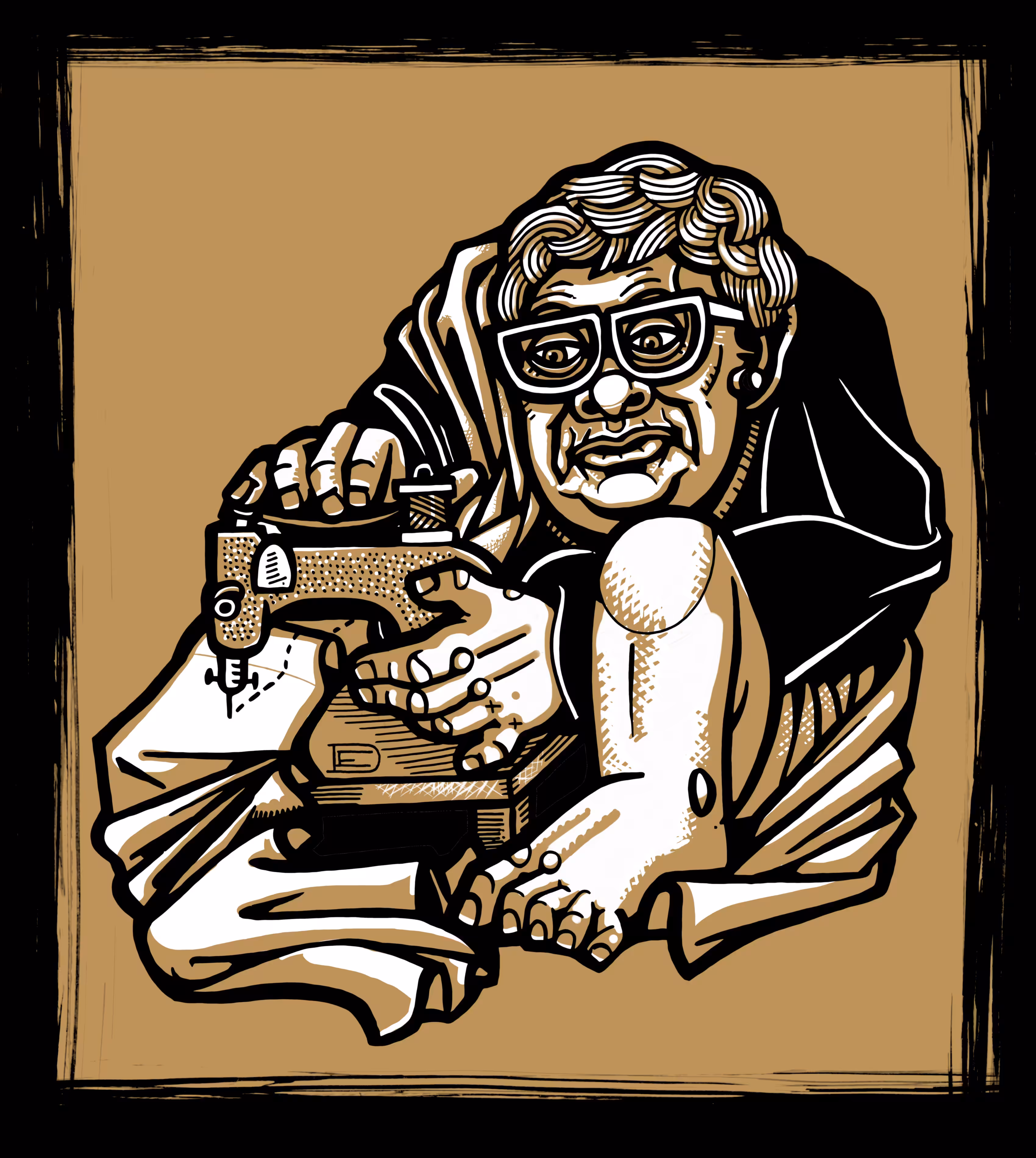 Body Number 14 - the old woman and her sewing machine