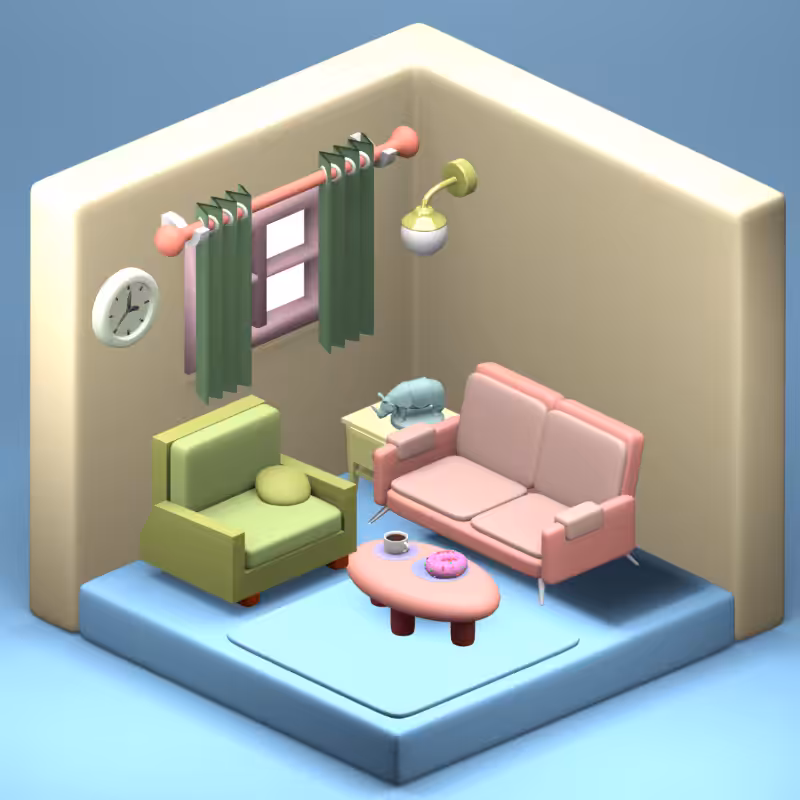 3D Fantasy Living room #29