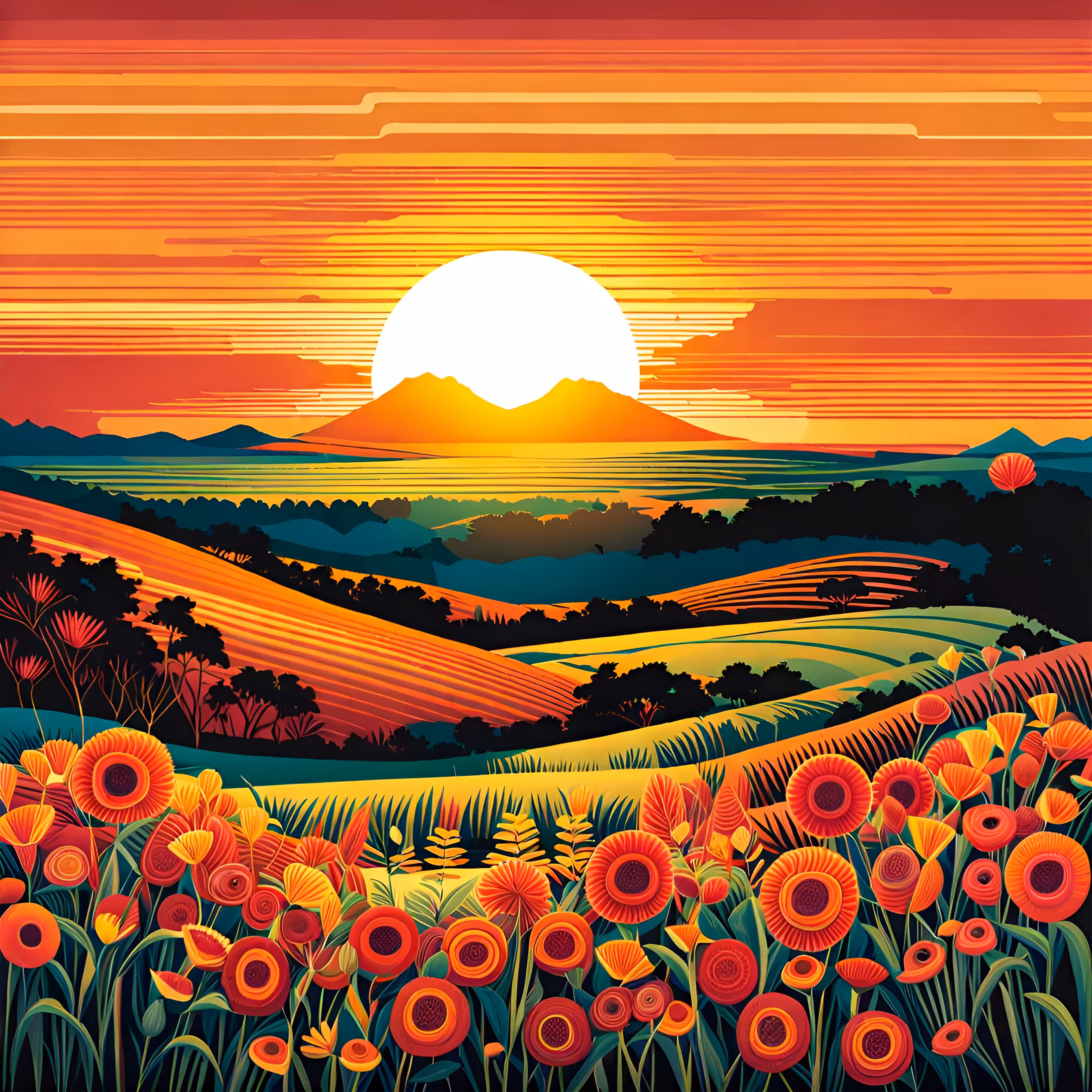 Framed nature: Sunrise energy