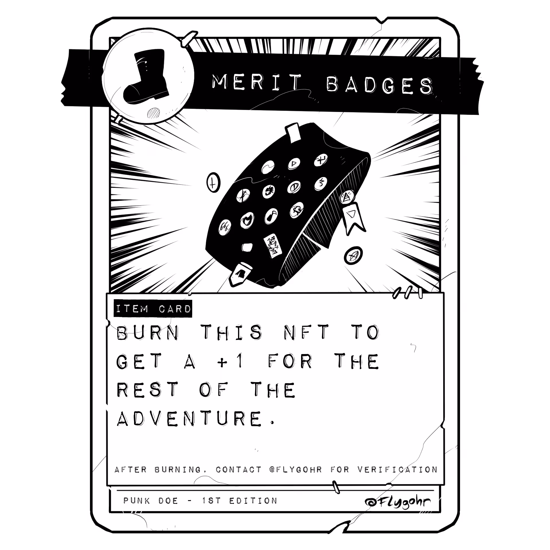 MERIT BADGES | Original Item Card | 1st ED.