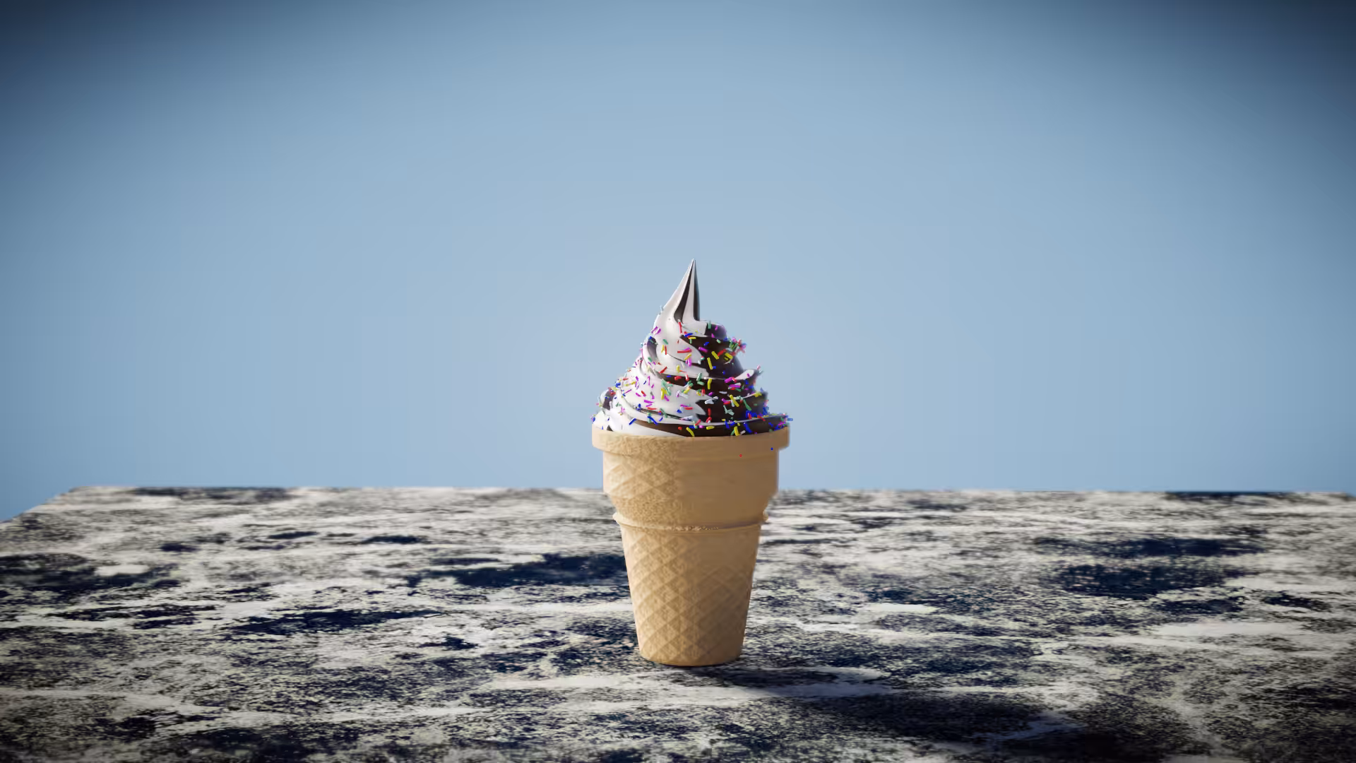 Ice Cream Cone In Table