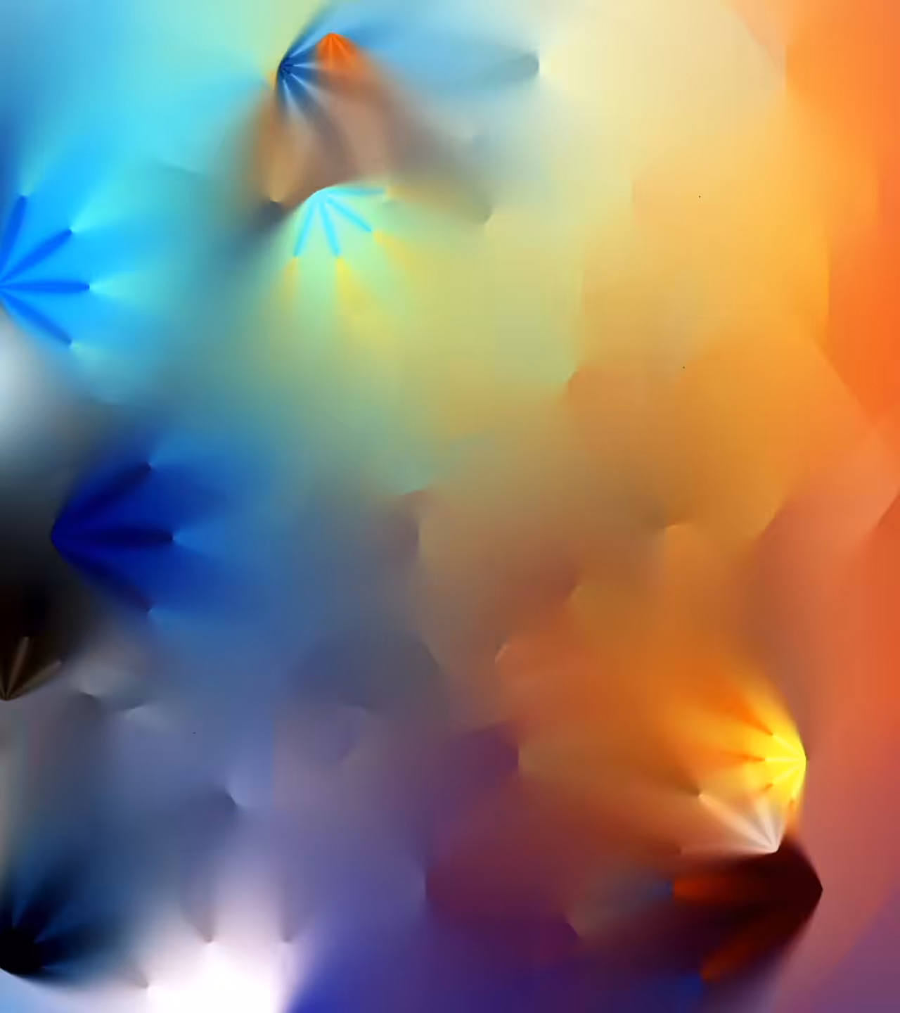 Radial glow forms