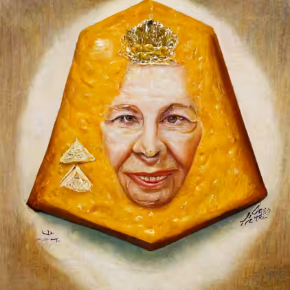 Her Royal Majesty in Cheese