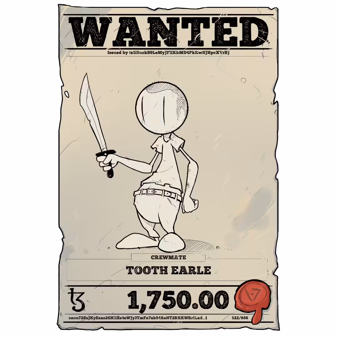 TOOTH EARLE | TEZOS PIRATE 522/666