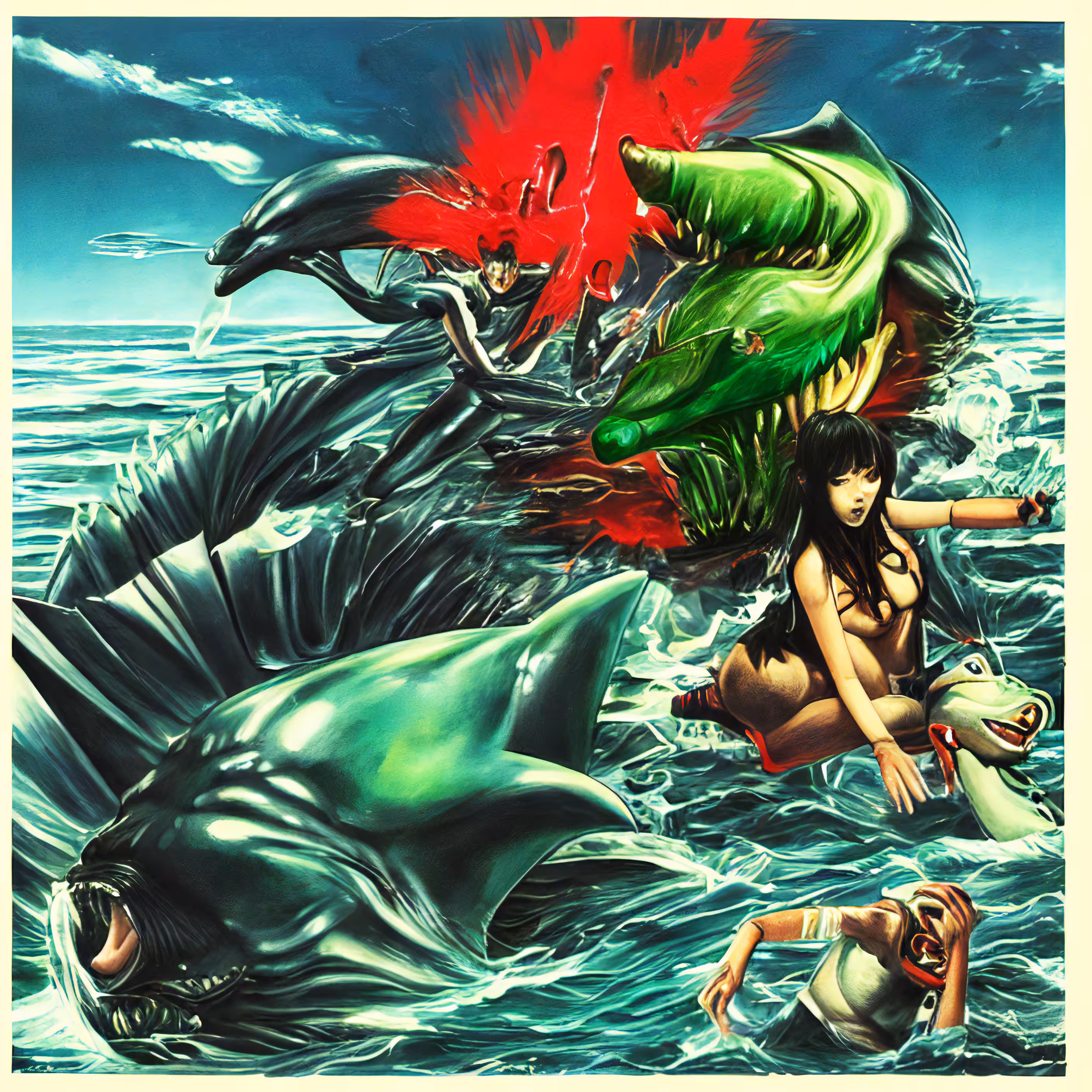BATTLE #4 - Weird fishes VS Kaori and the unconscious bather