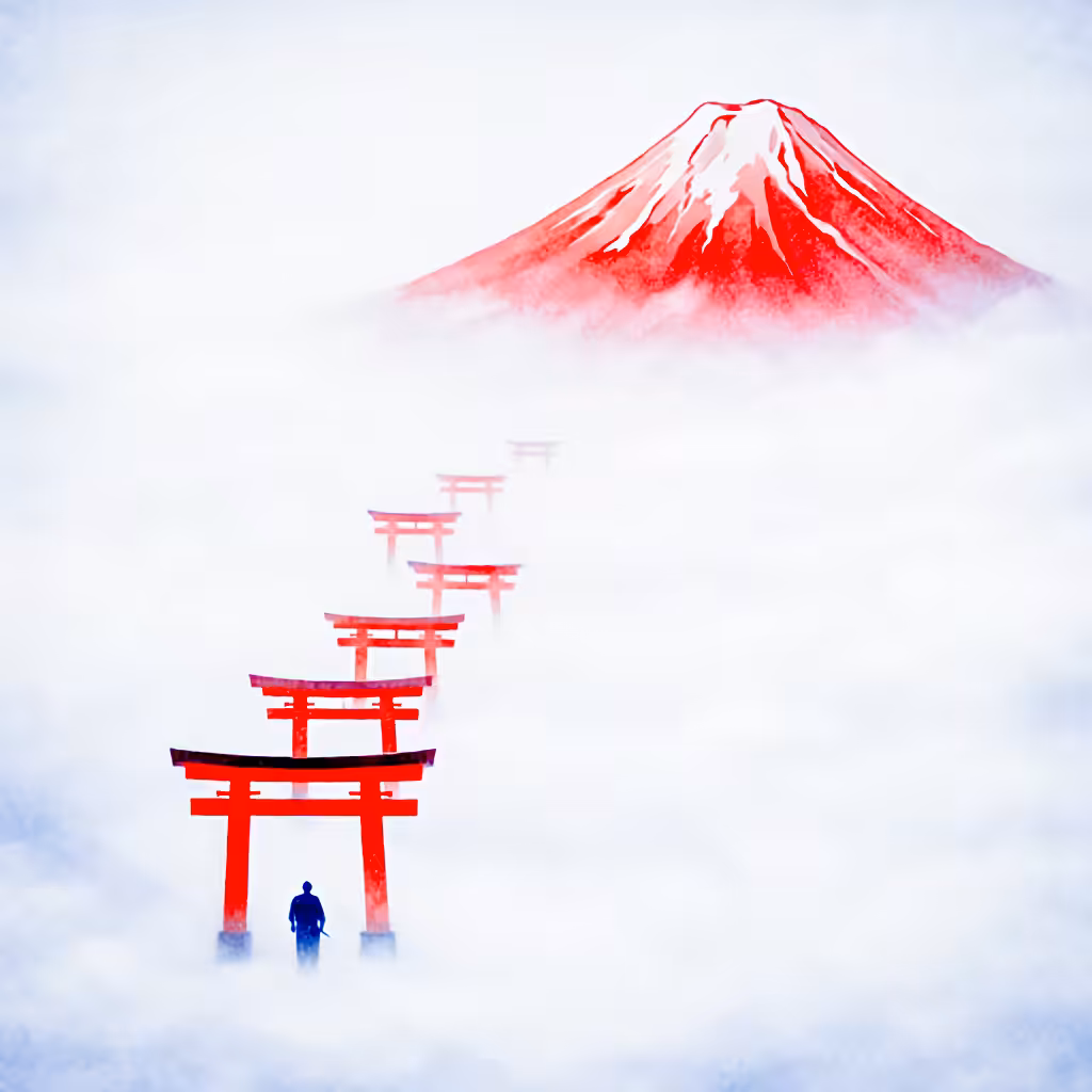 Simple Fuji Art: Path of Gates