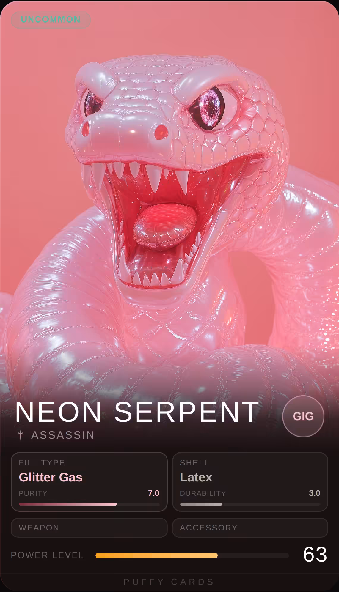 Puffy Cards: Neon Serpent