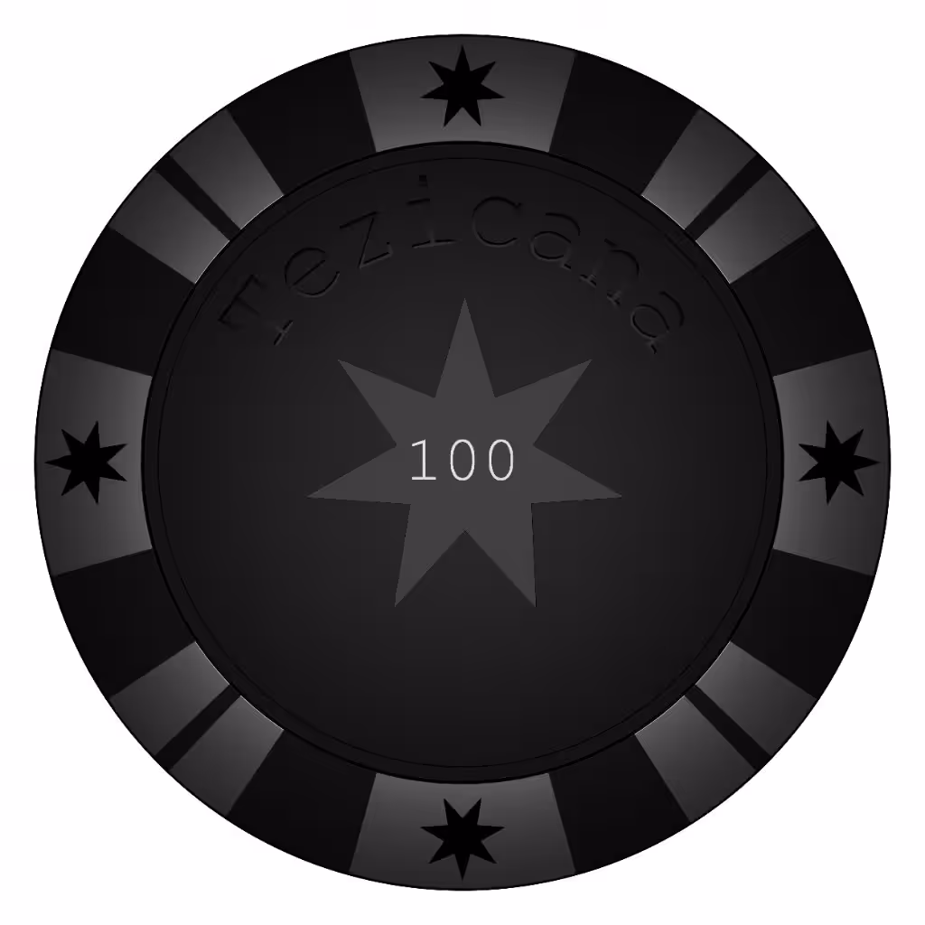 Black Tezicana Casino Chip - 100