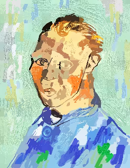 My version of  "Vincent Van Gogh- Self Portrait Without Beard"