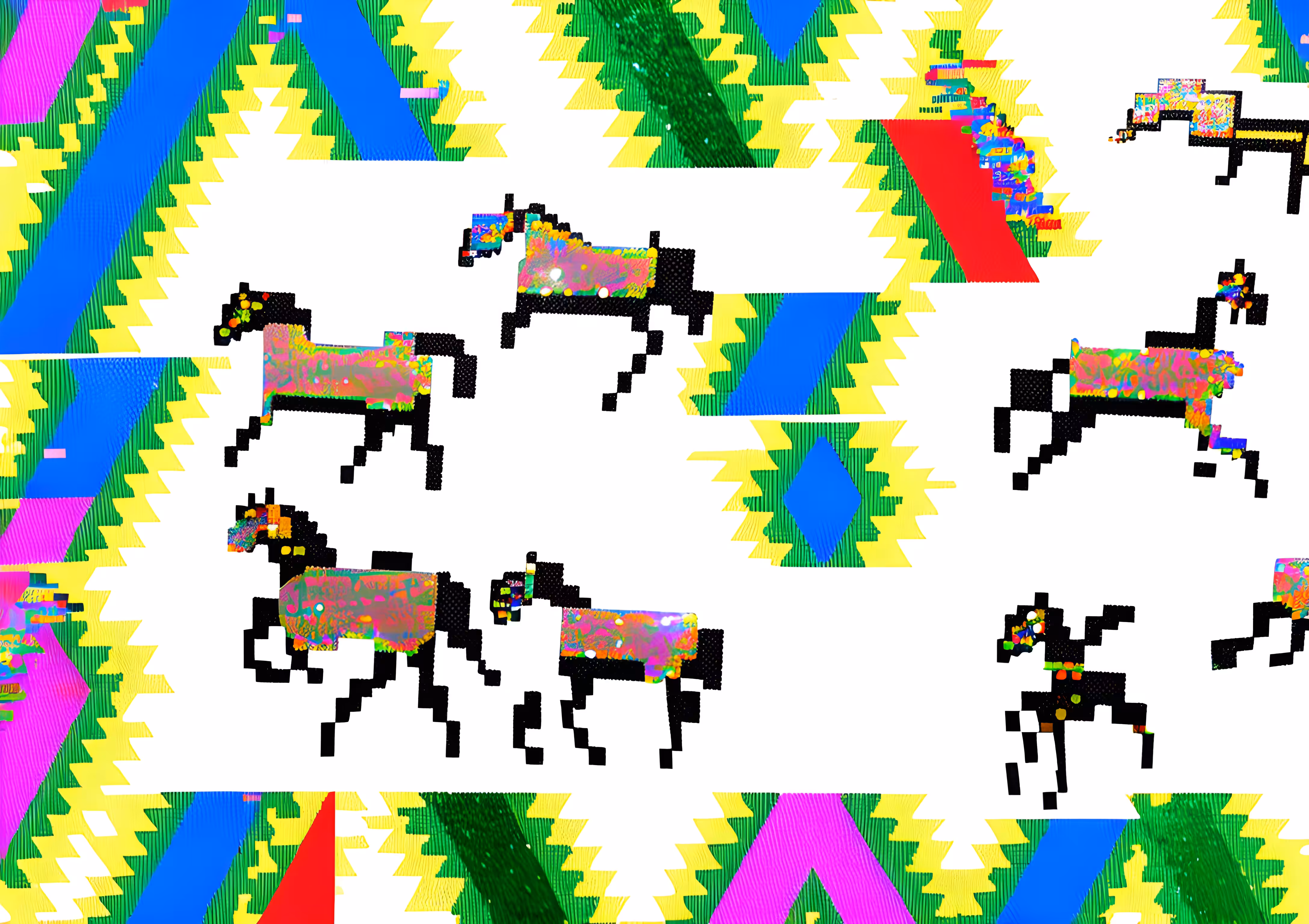 black horses with decorations