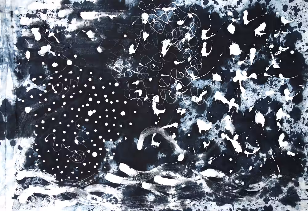 Black and White Batik Abstract #1