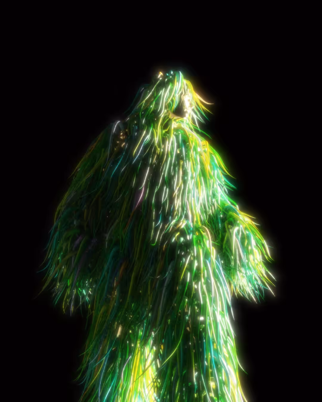 GREEN HAIRY HUMAN